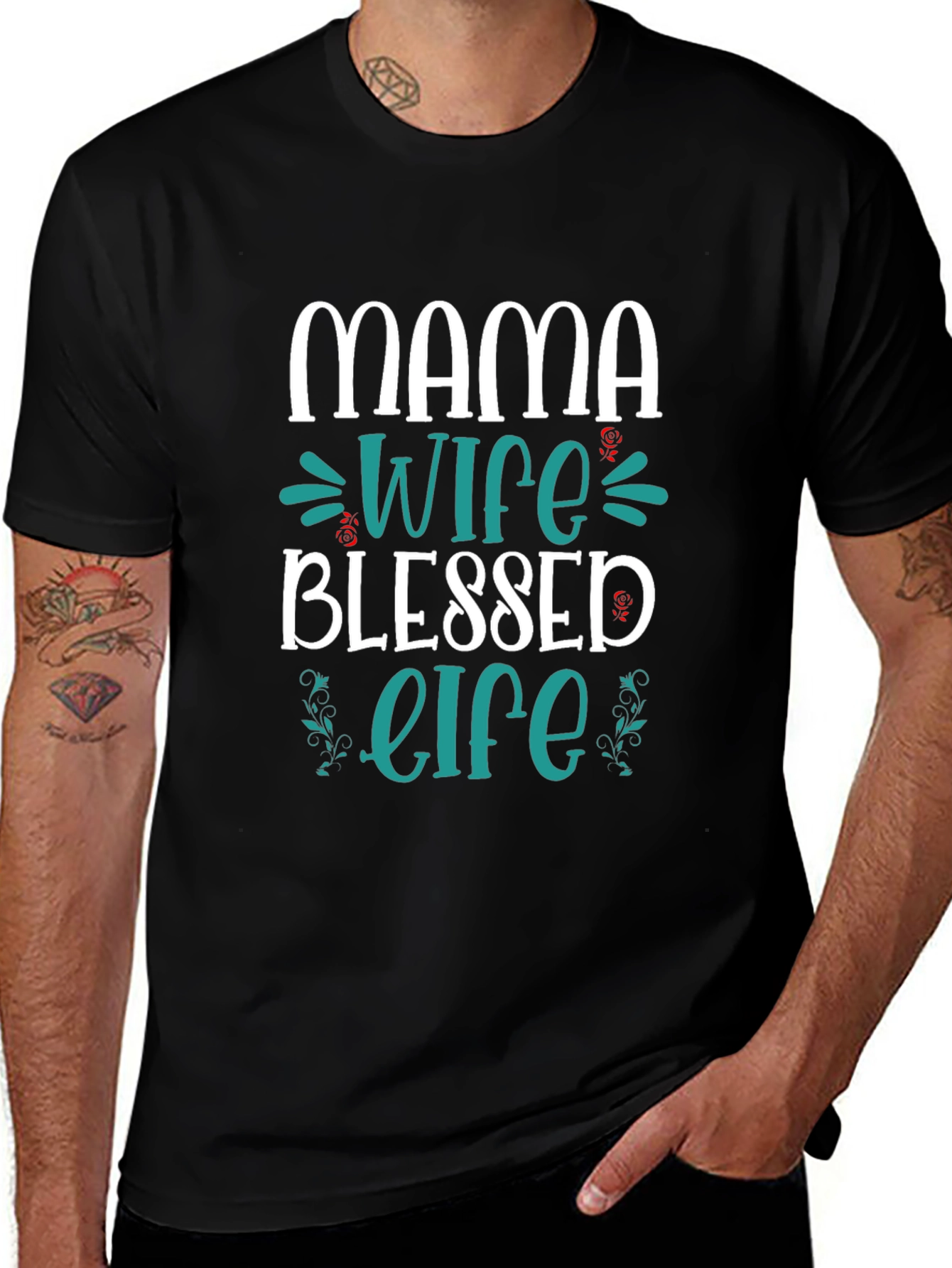 Mama Wife Blessed Life Graphic Tee