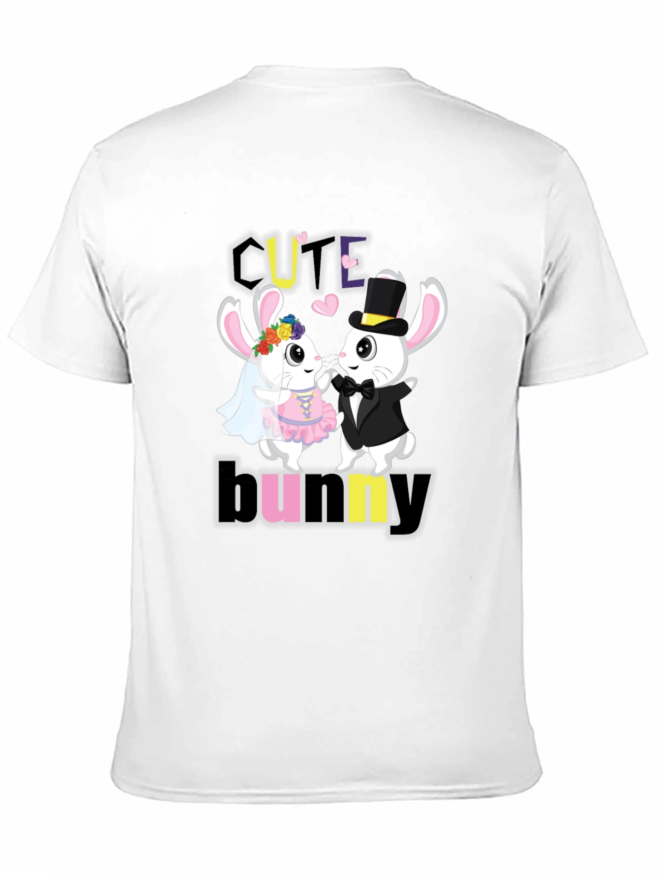 Cute Bunny Couple Graphic T-Shirt
