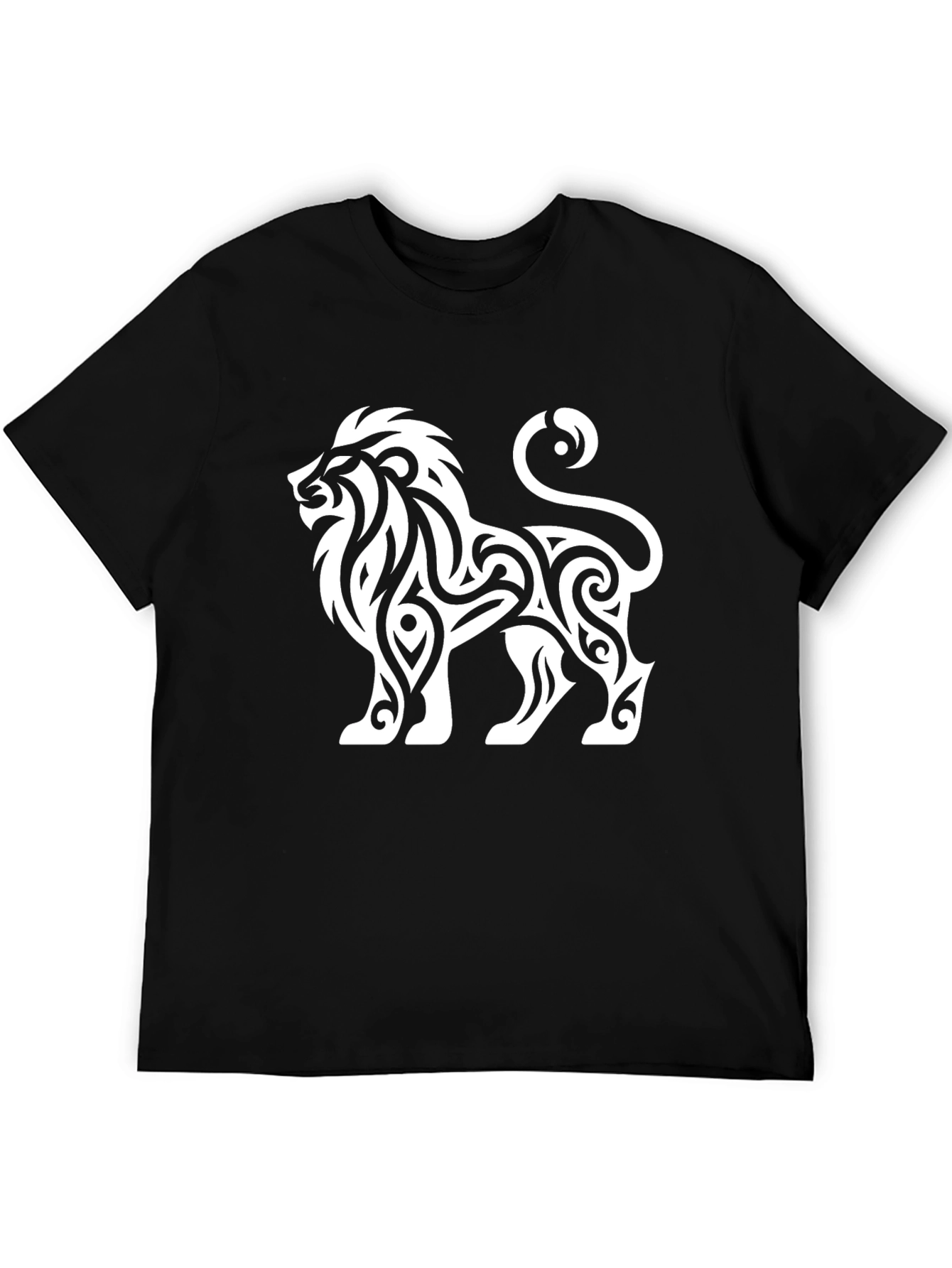 Tribal Lion Graphic Black T-Shirt