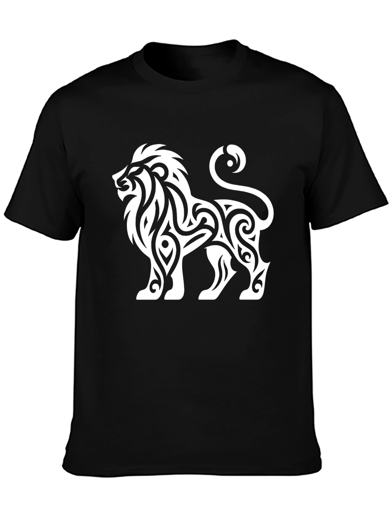 Tribal Lion Graphic Black T-Shirt