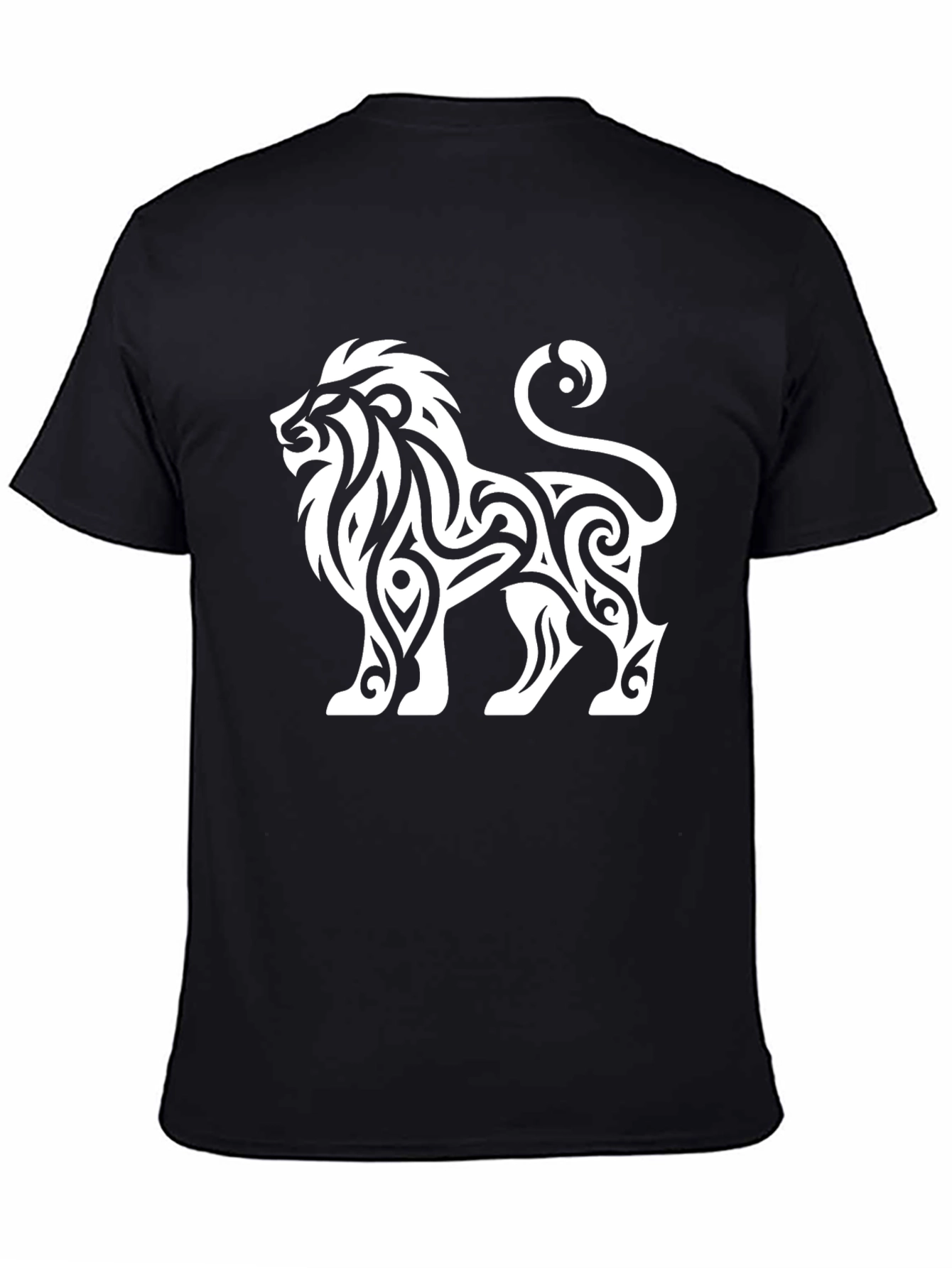 Tribal Lion Graphic Black T-Shirt