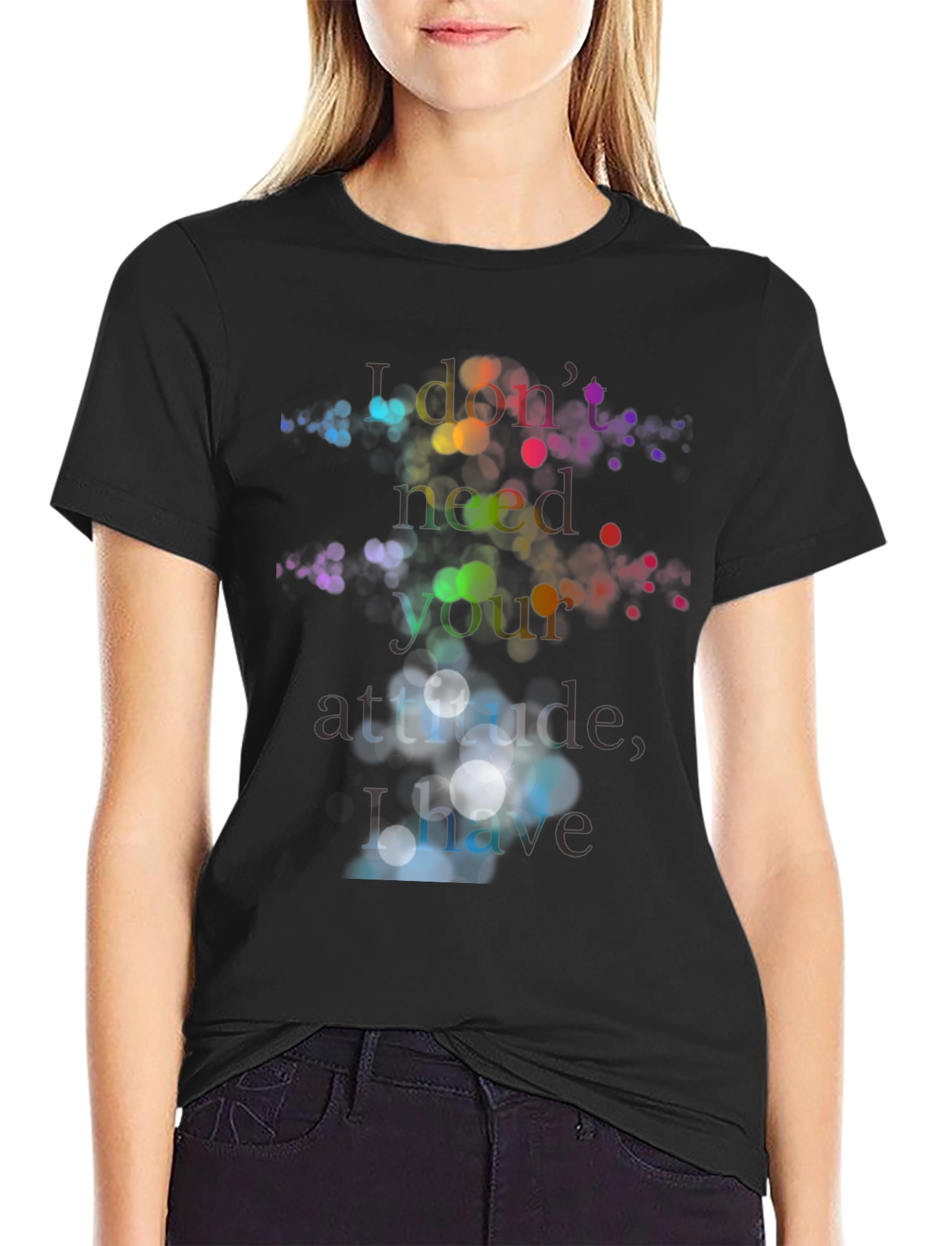 Sarcastic Attitude Graphic T-Shirt - Black