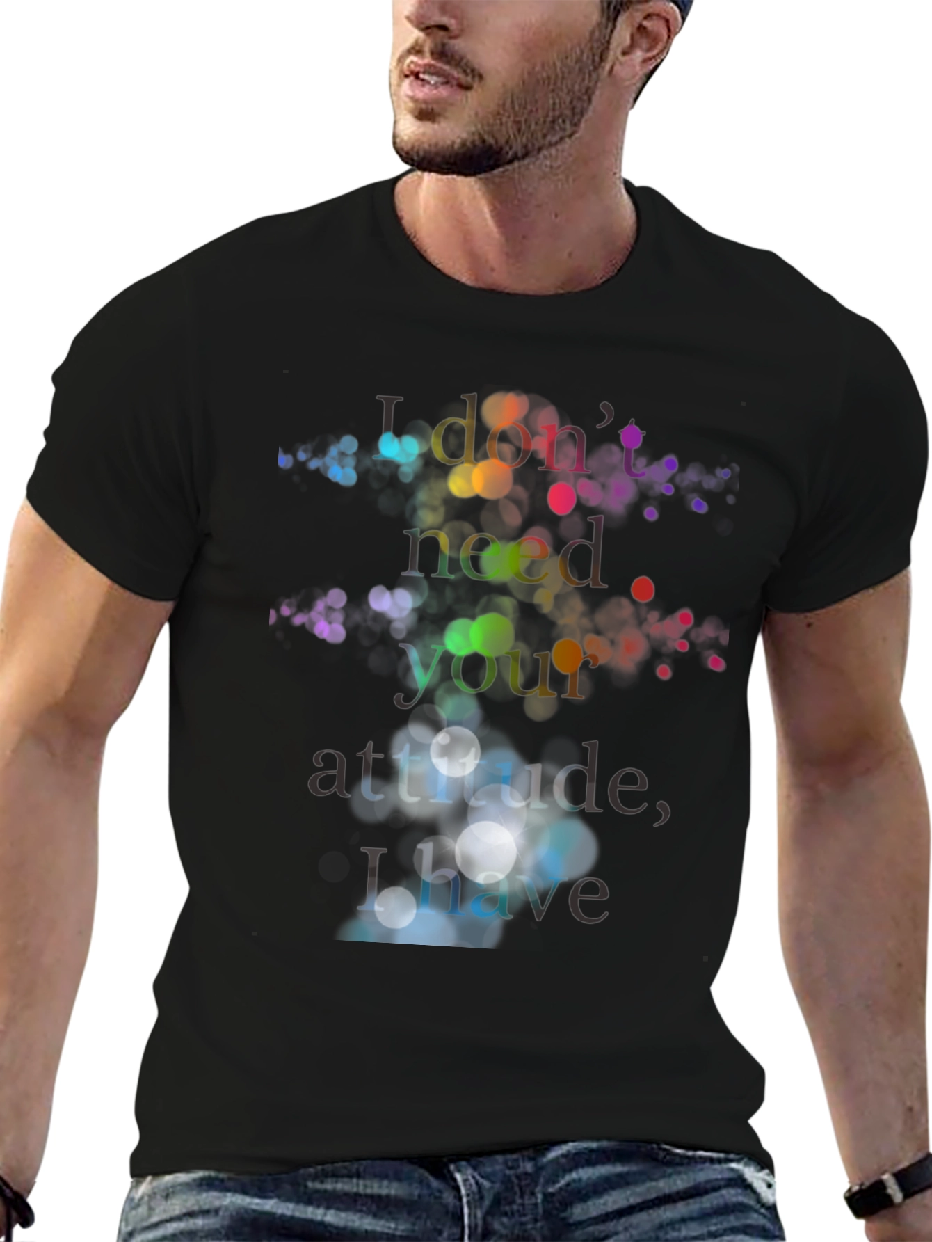 Sarcastic Attitude Graphic T-Shirt - Black