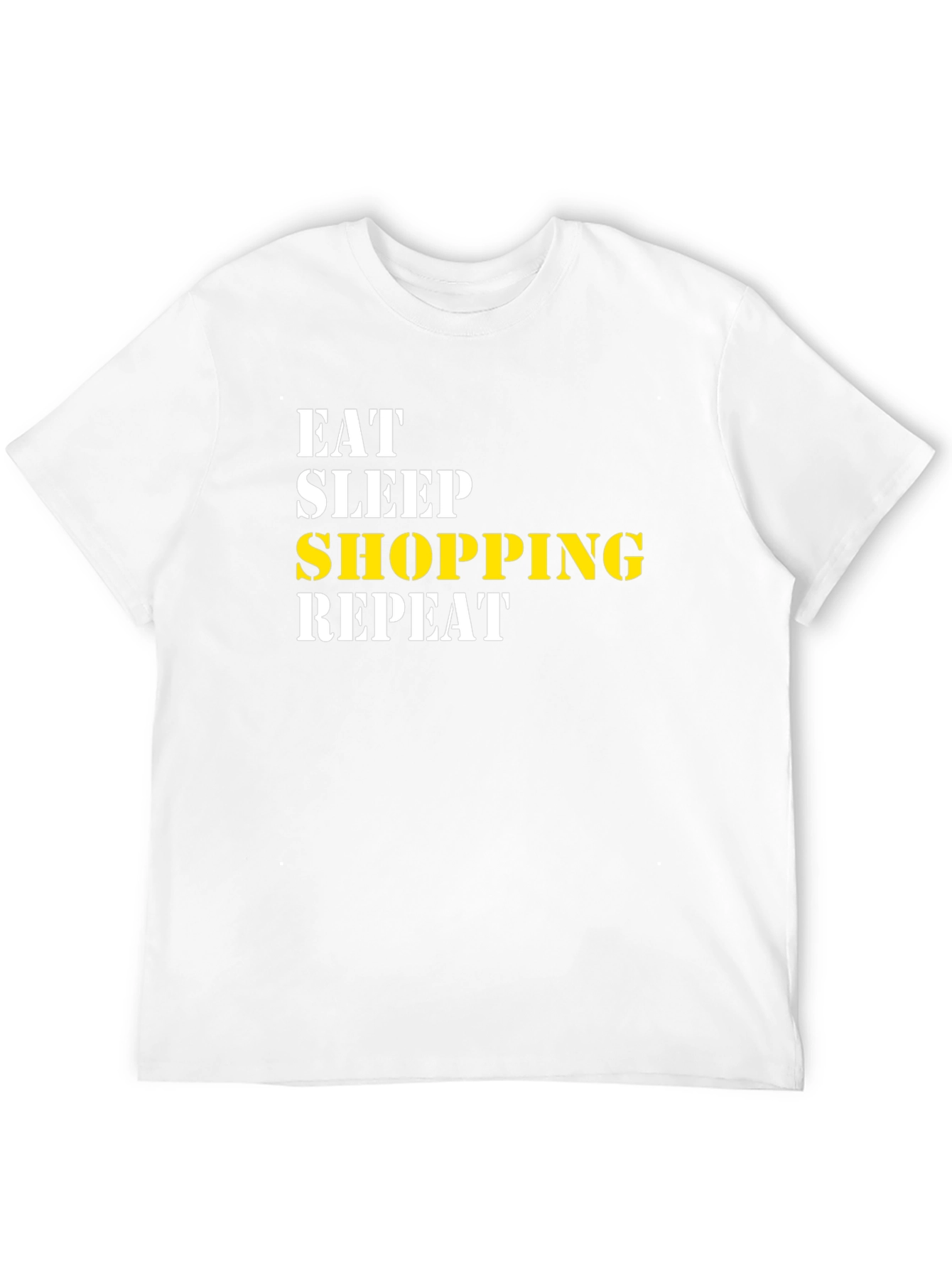 Eat Sleep Shopping Repeat Black T-Shirt