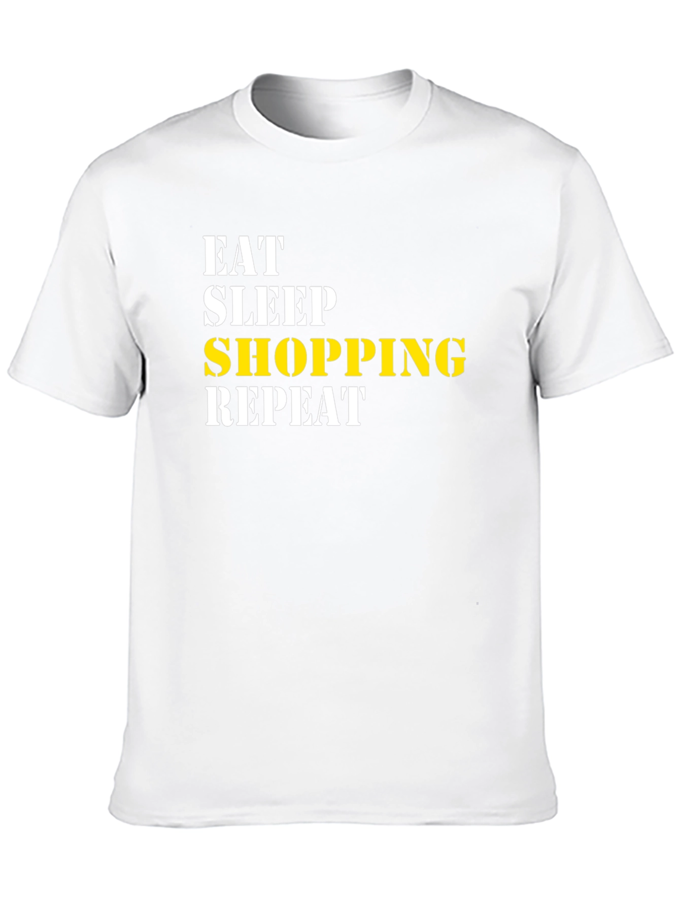 Eat Sleep Shopping Repeat Black T-Shirt