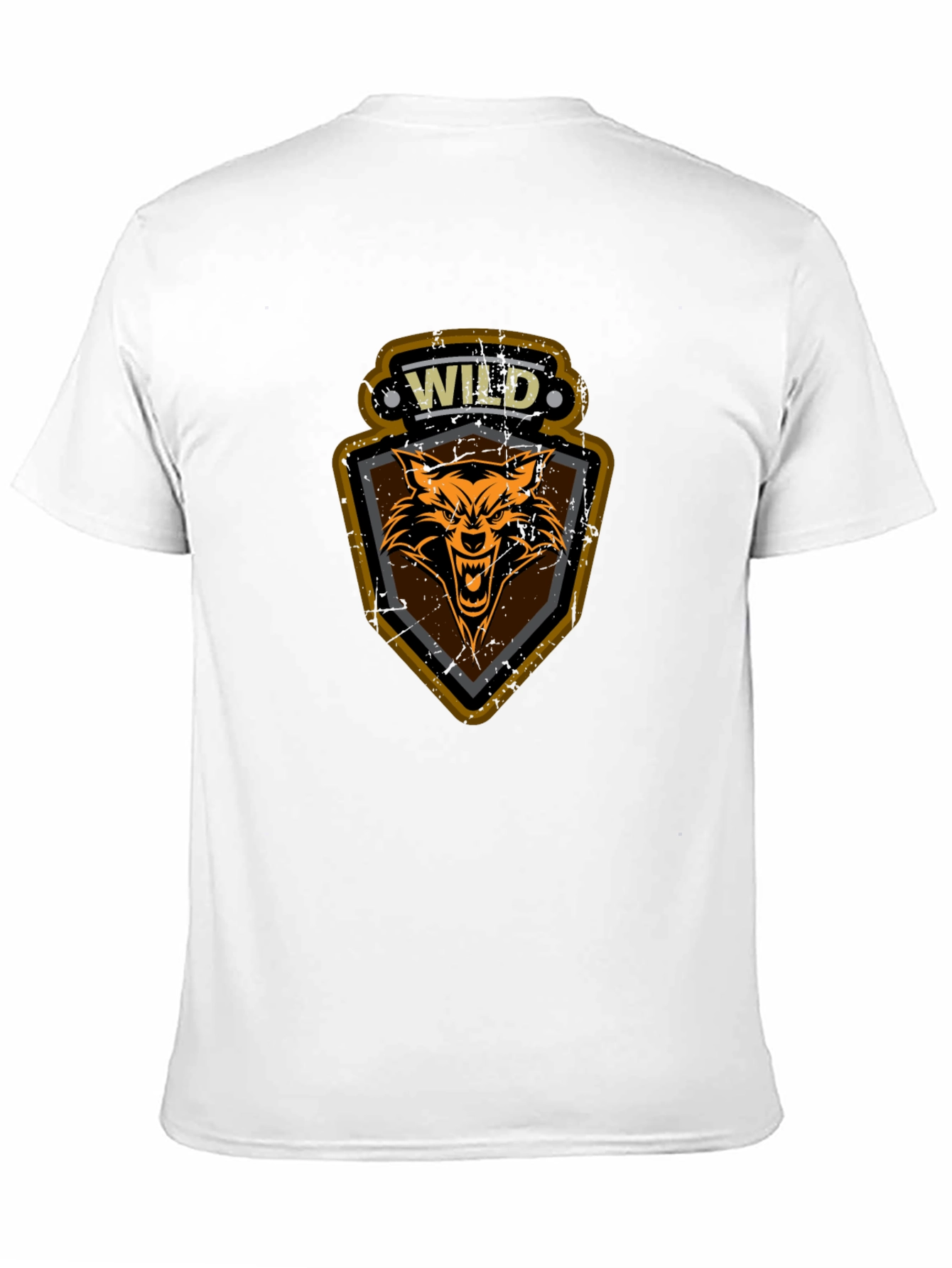 Wild Wolf Graphic Print T-Shirt - Black