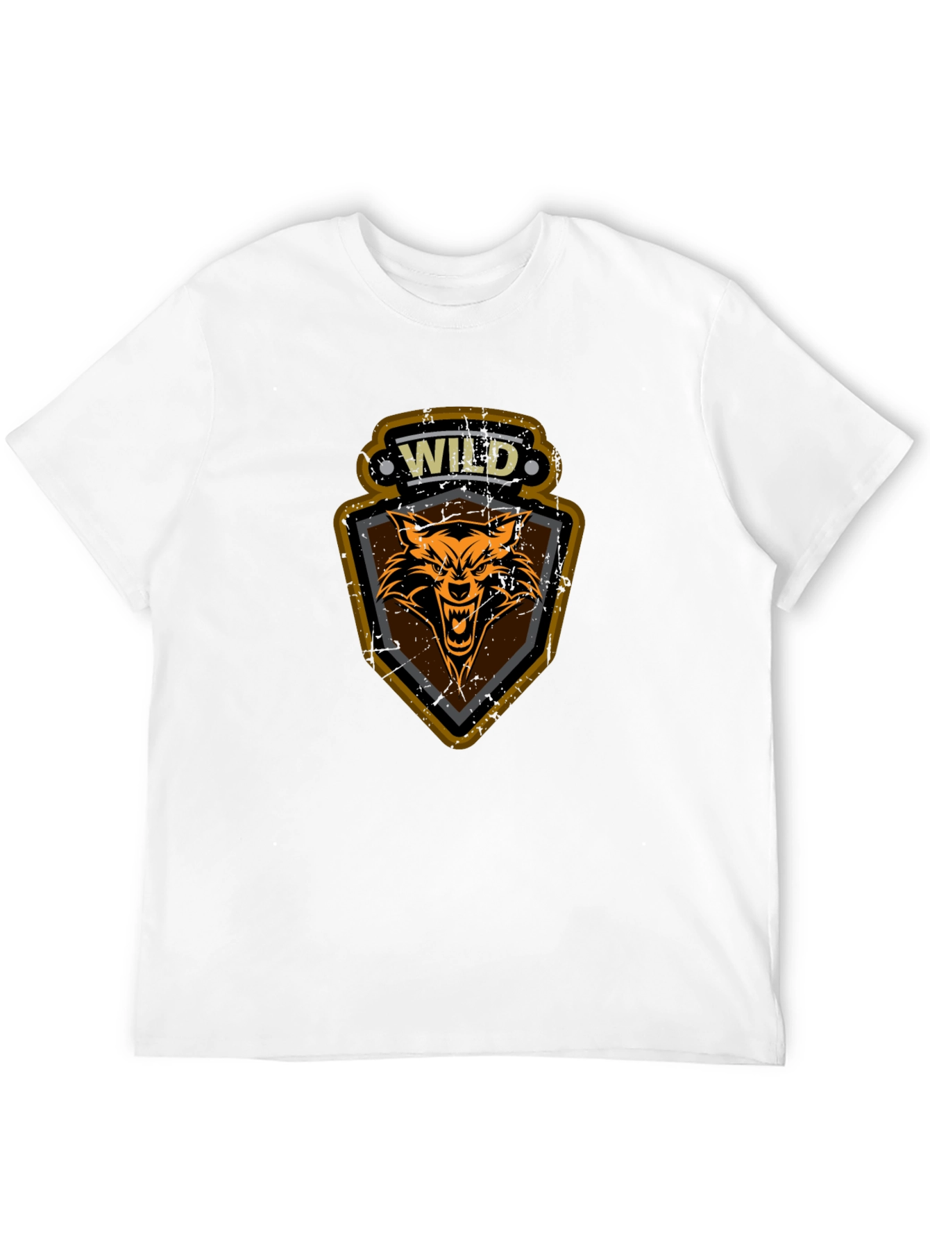 Wild Wolf Graphic Print T-Shirt - Black