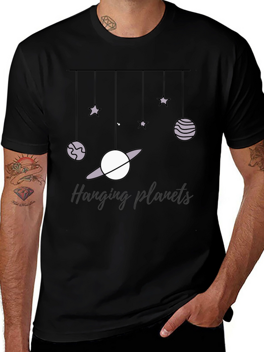 Hanging Planets Graphic Tee - Stylish Comfort