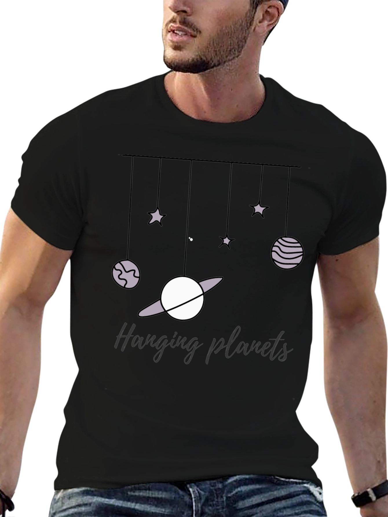 Hanging Planets Graphic Tee - Stylish Comfort