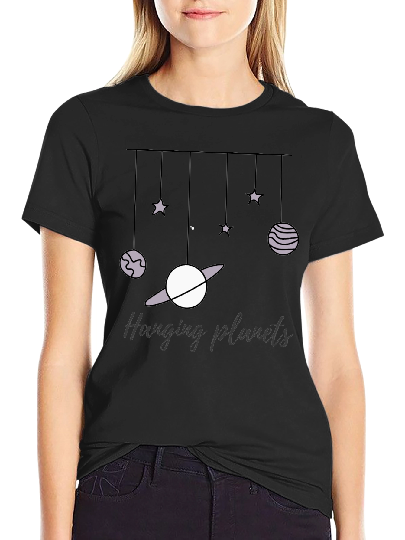 Hanging Planets Graphic Tee - Stylish Comfort