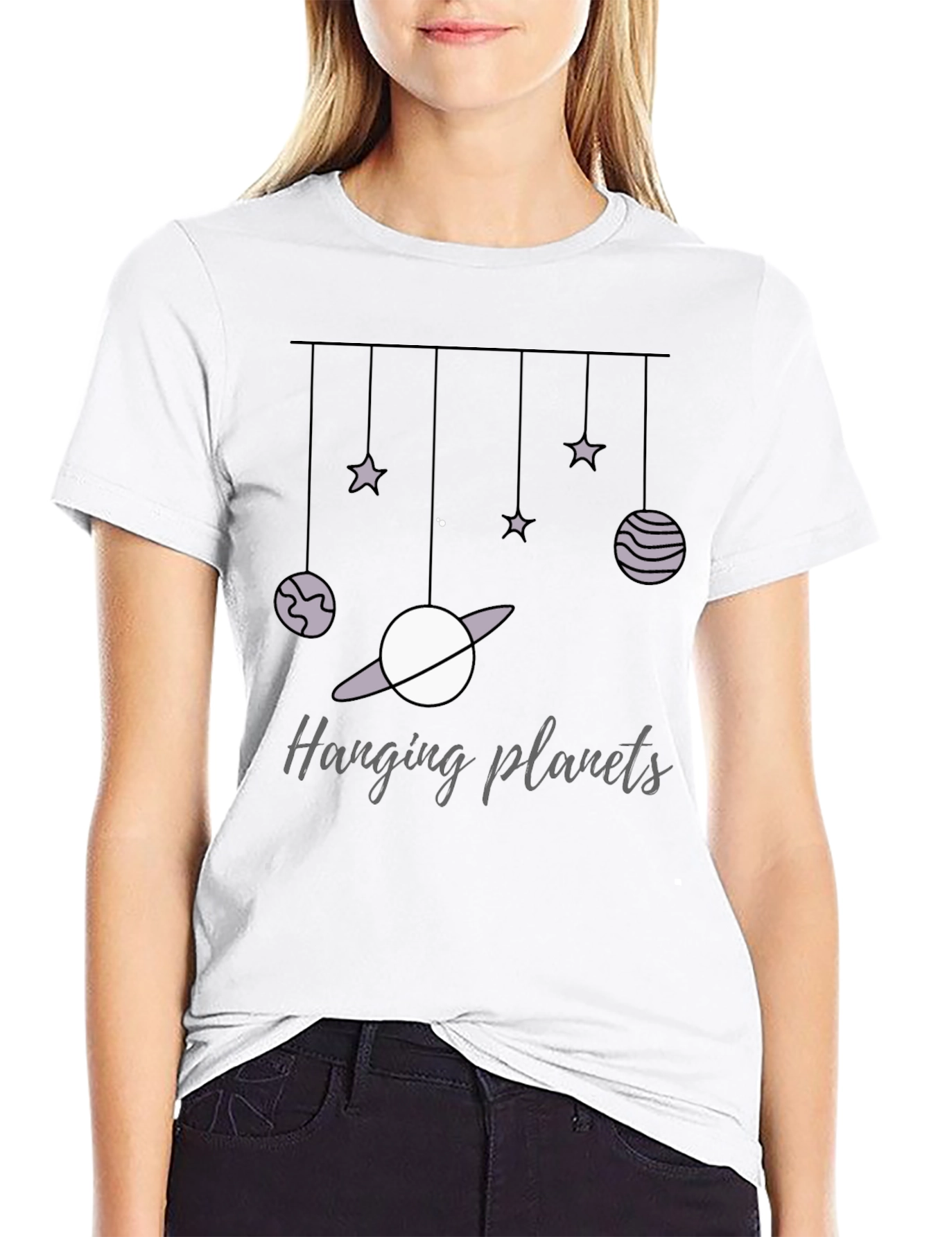 Hanging Planets Graphic Tee - Stylish Comfort