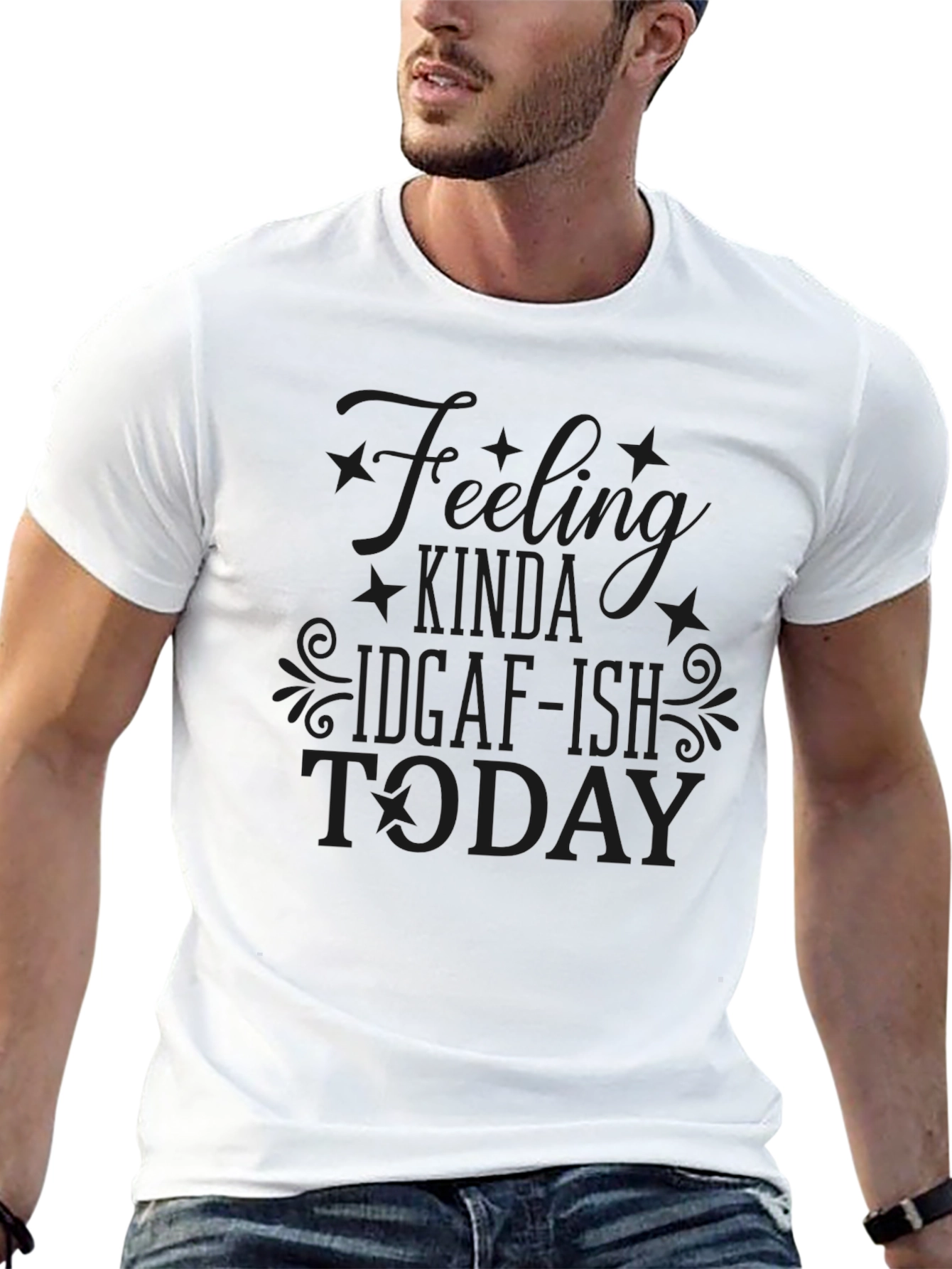 Feeling IDGAF-ish Today Black Graphic Tee
