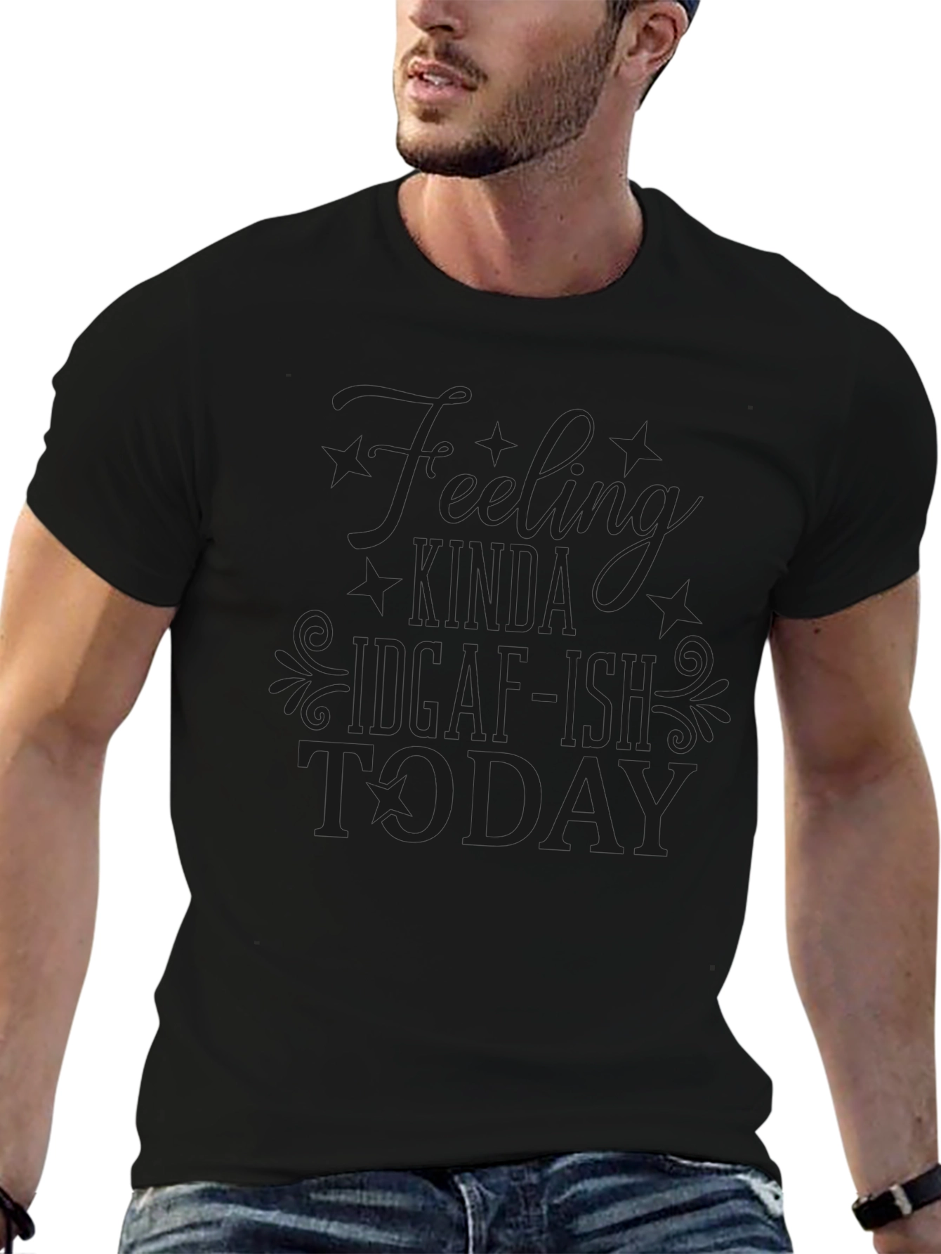 Feeling IDGAF-ish Today Black Graphic Tee