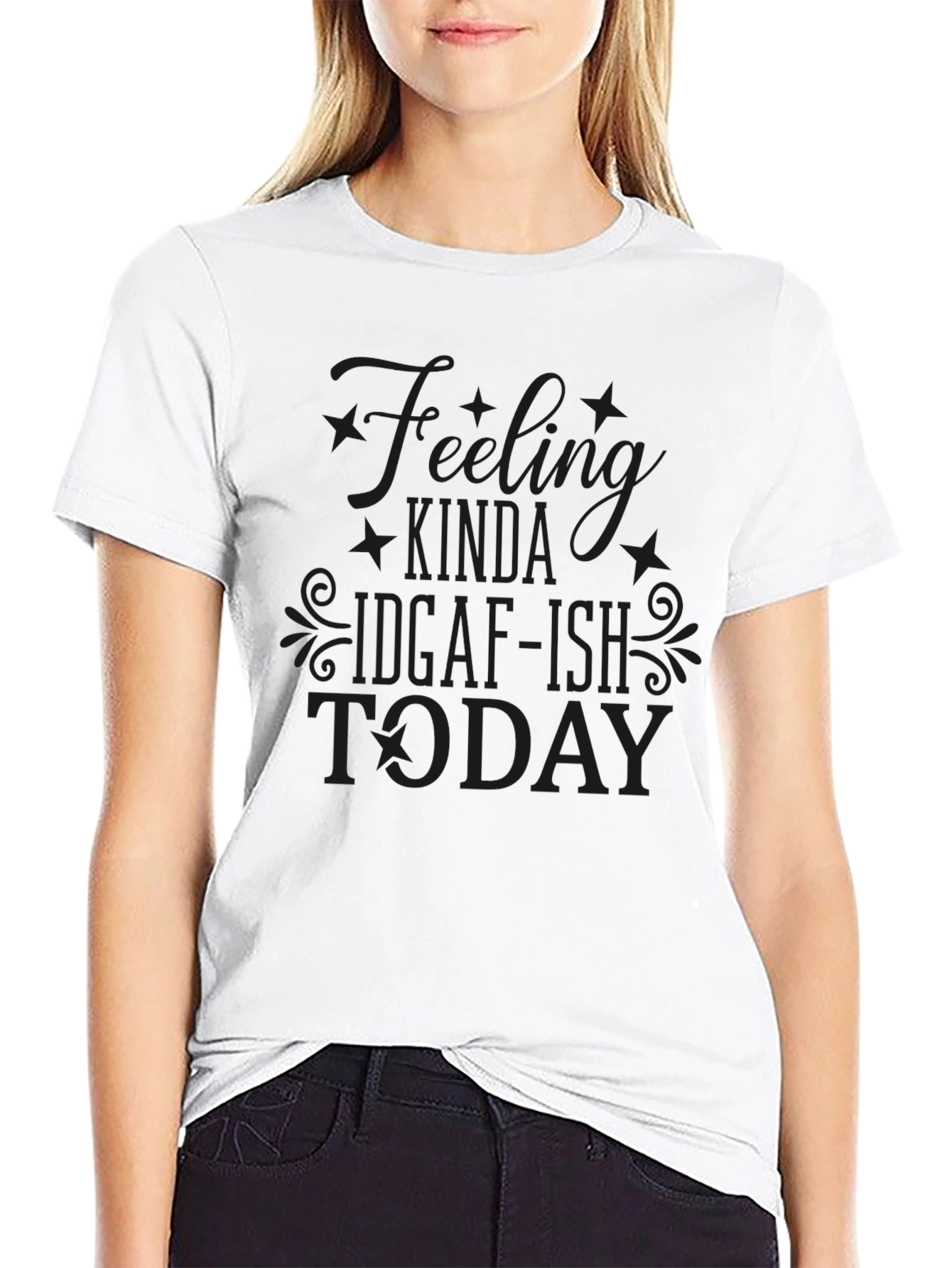 Feeling IDGAF-ish Today Black Graphic Tee
