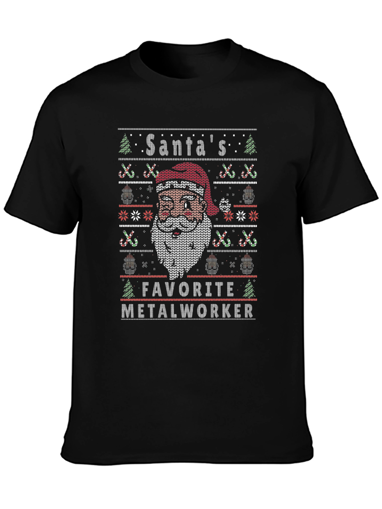 Santas Favorite Metalworker Holiday Graphic Tee