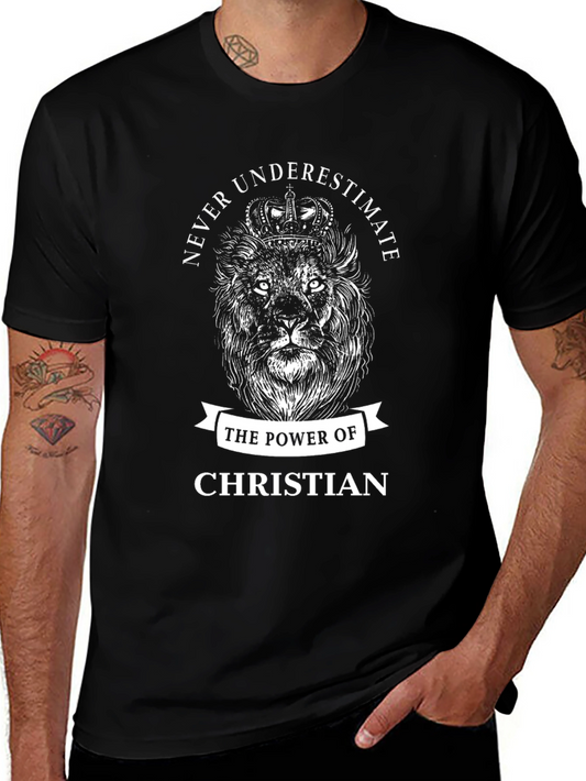 Lion Crown Christian Power Graphic Tee