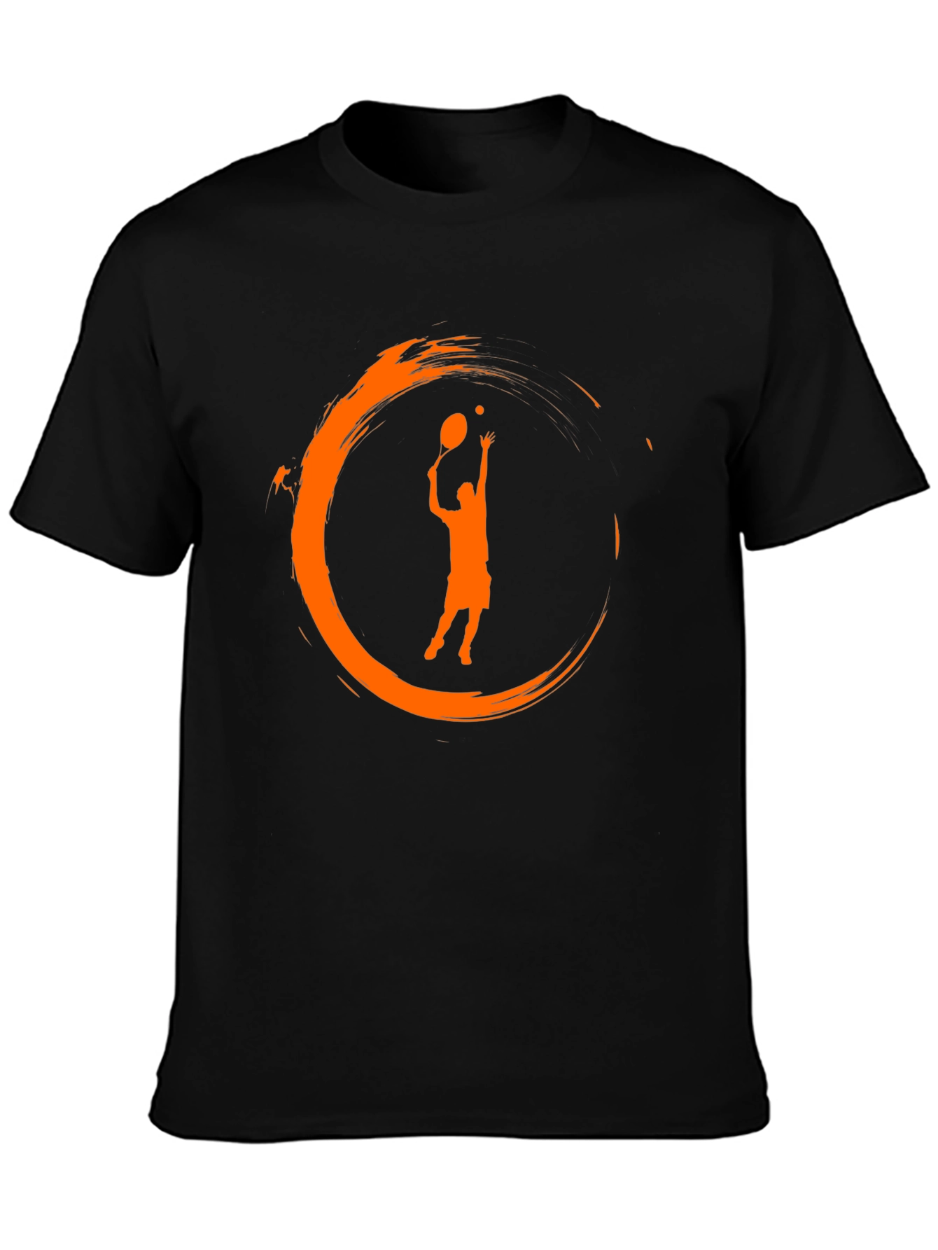 Tennis Serve Graphic Black T-Shirt