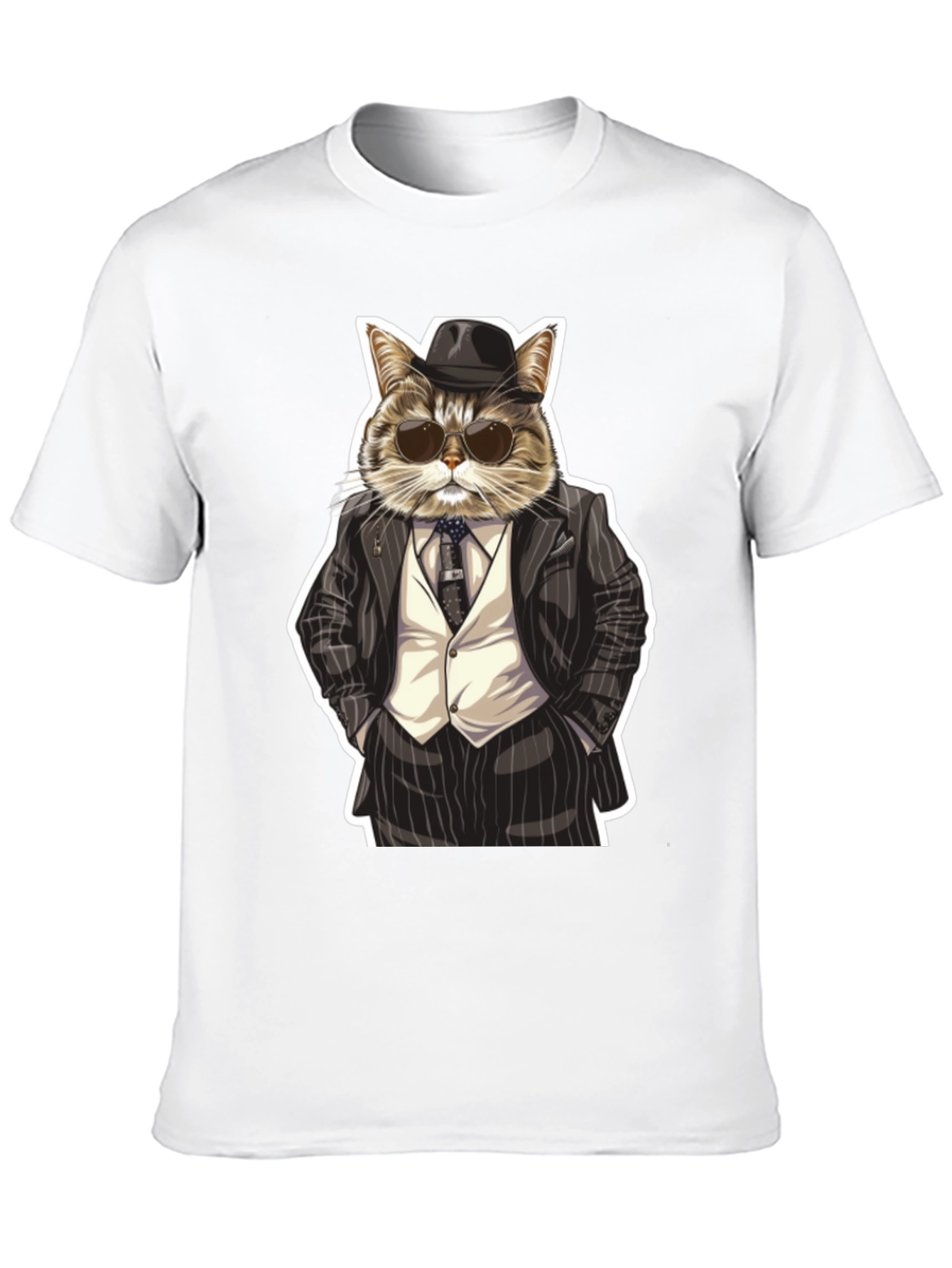 Cat Mafia Boss T-Shirt - Cool Feline Gangster