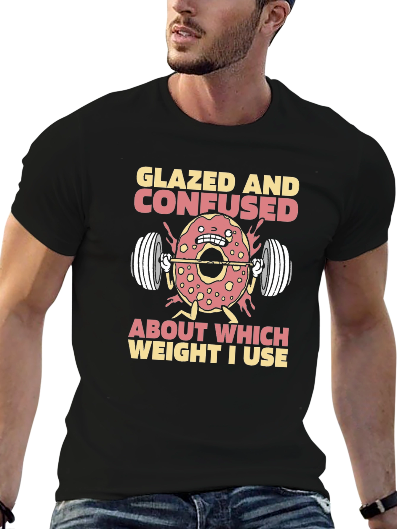 Glazed and Confused Donut Weightlifting T-Shirt