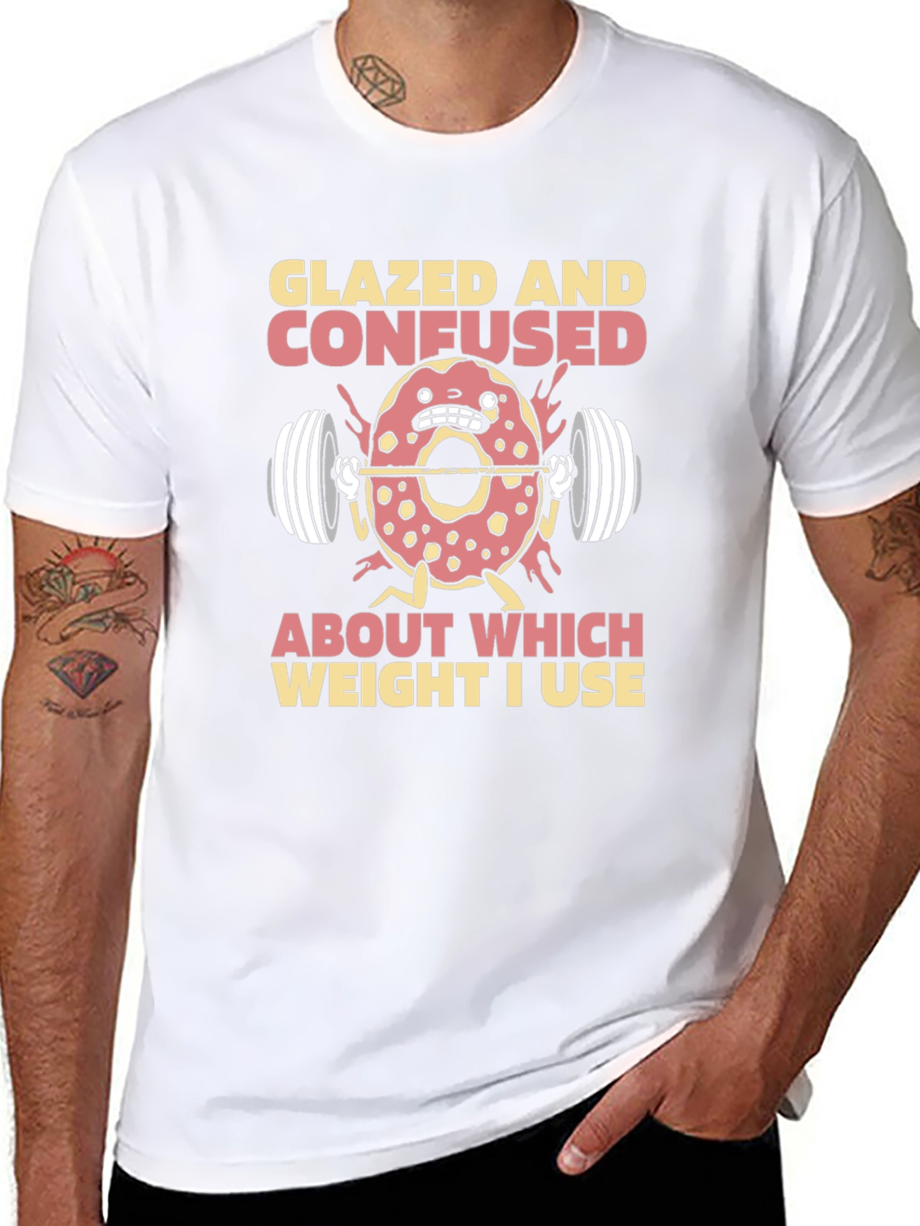 Glazed and Confused Donut Weightlifting T-Shirt