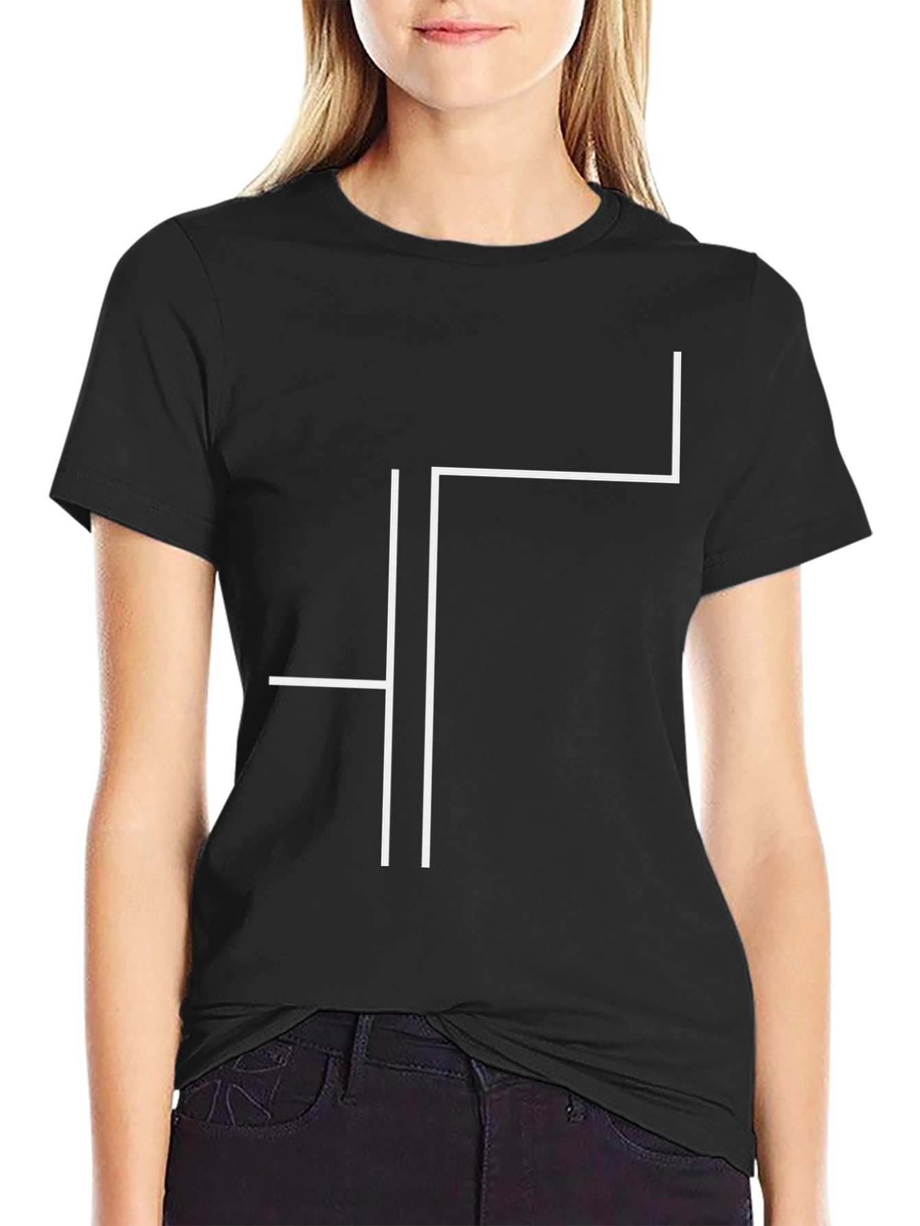 Modern Minimalist Graphic Tee - Black
