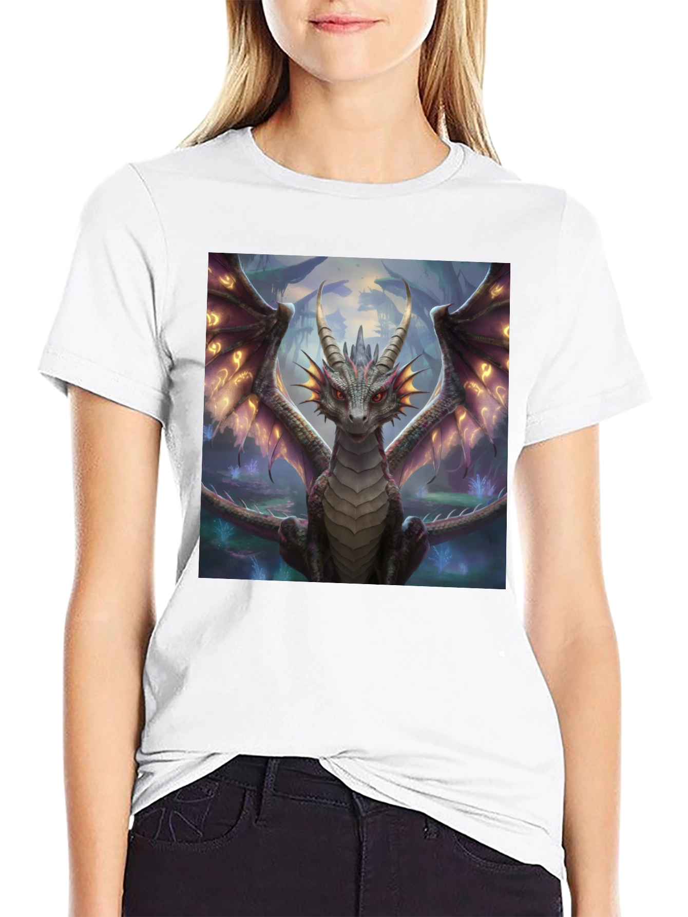 Dragon Graphic Tee - Black Fantasy T-Shirt