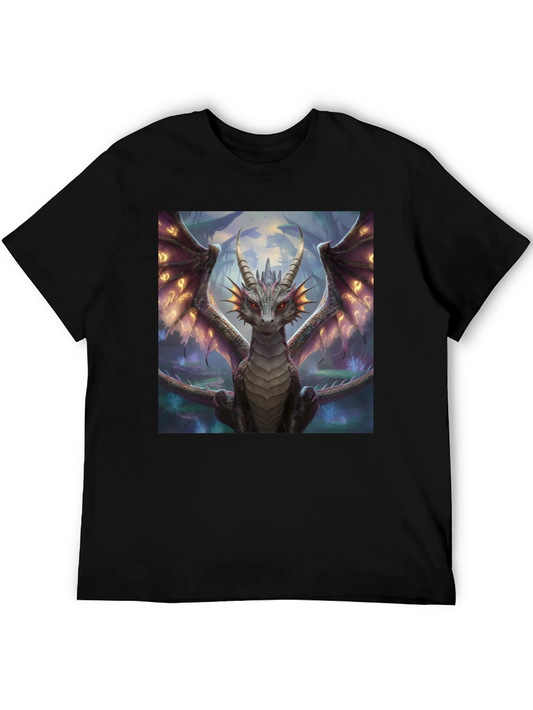Dragon Graphic Tee - Black Fantasy T-Shirt
