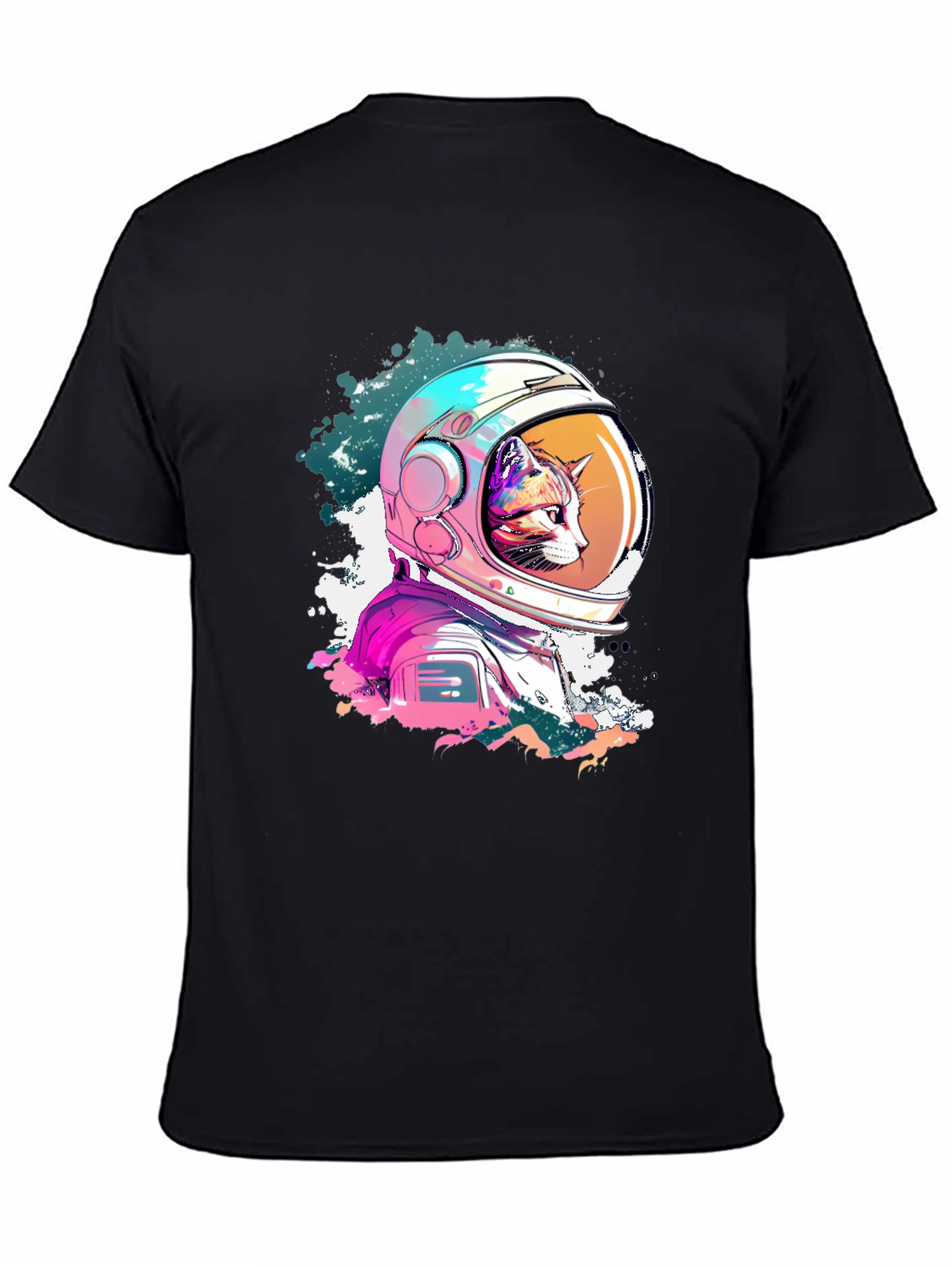 Cool Cat Astronaut Graphic T-Shirt