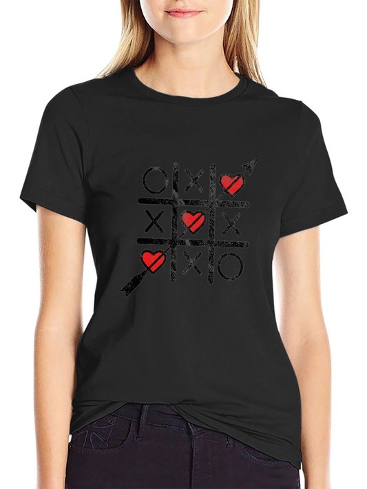 Tic Tac Toe Love Arrow Black T-Shirt
