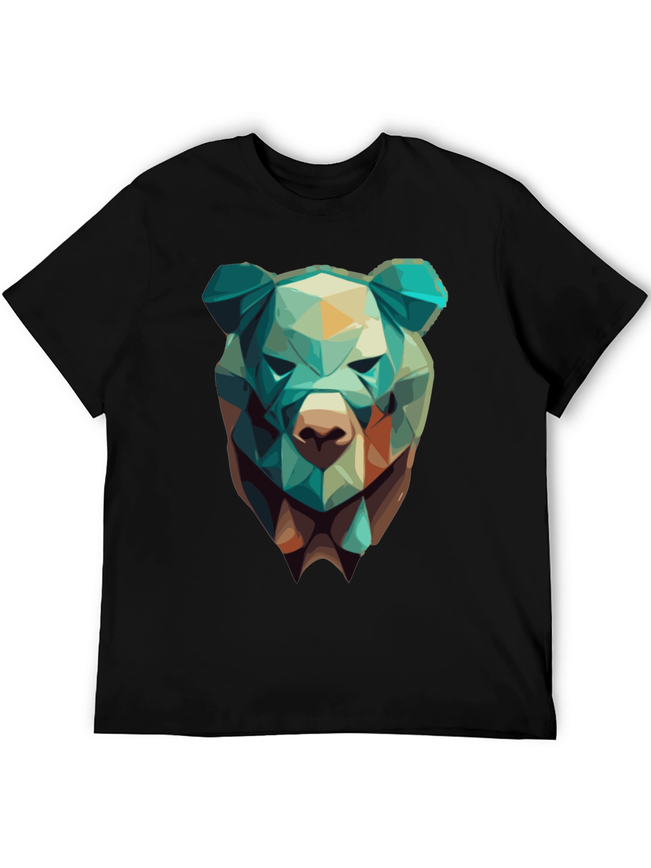 Geometric Bear Graphic Tee - Modern Style