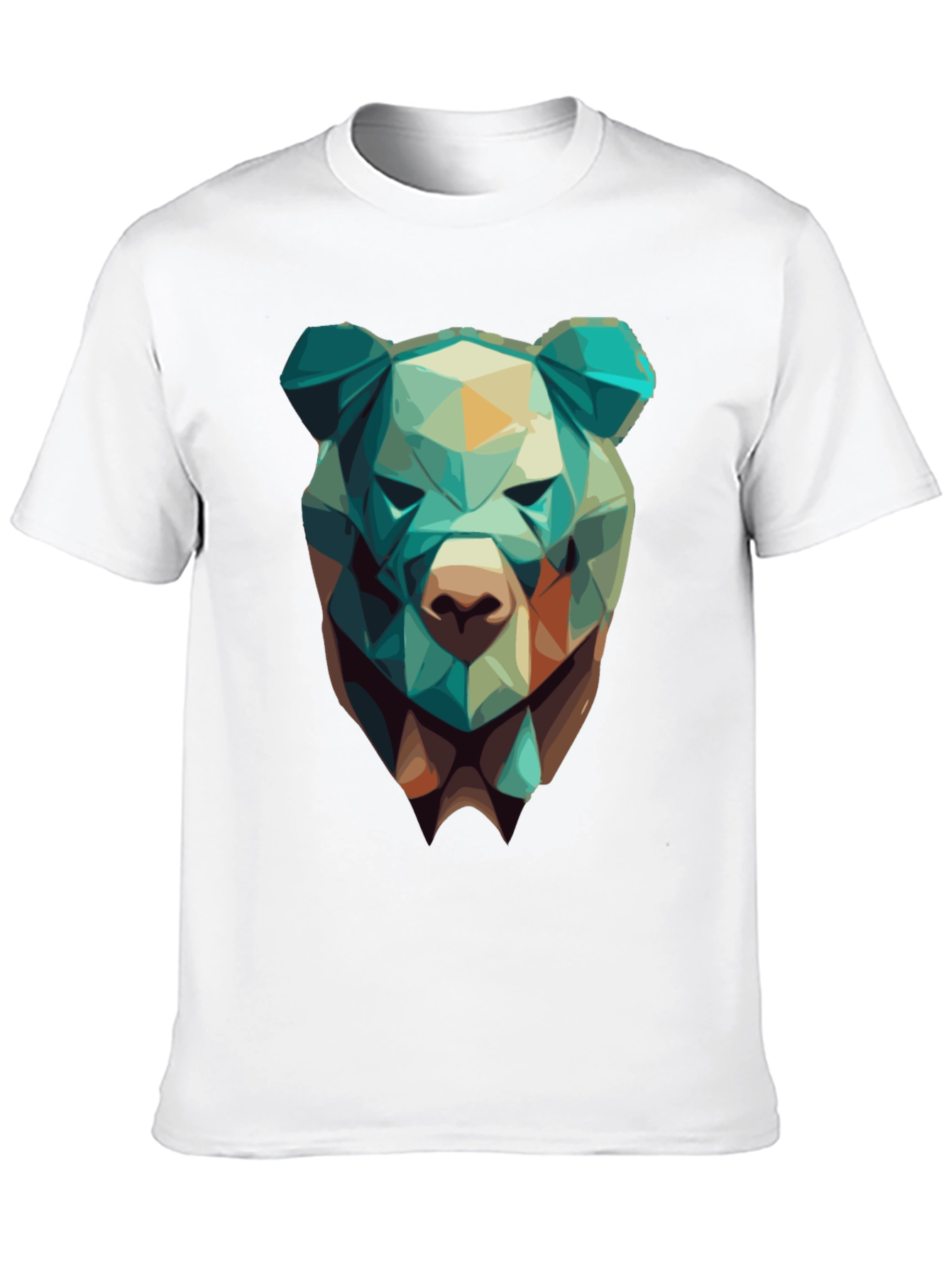 Geometric Bear Graphic Tee - Modern Style