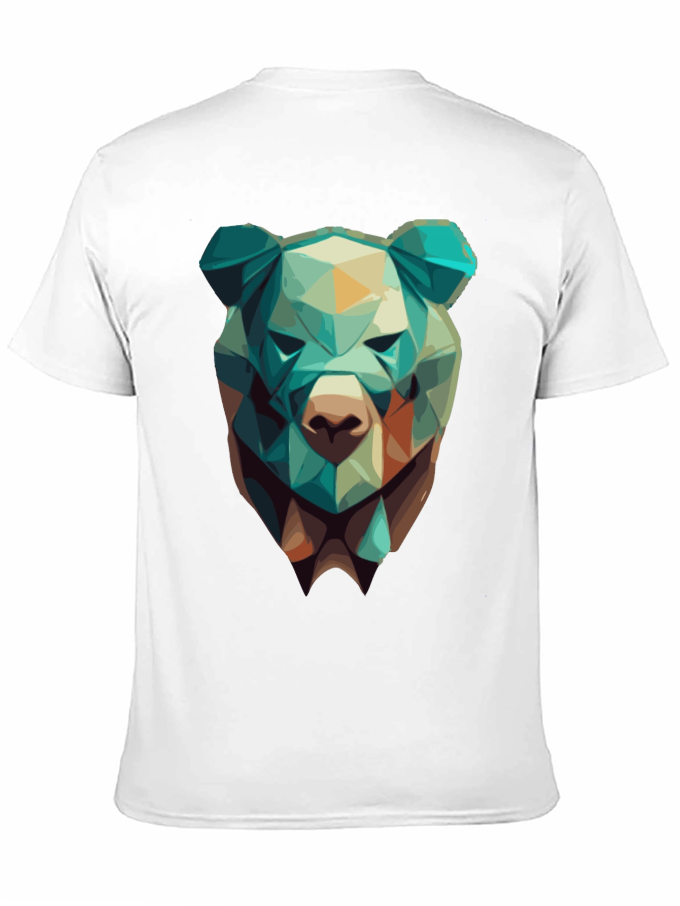 Geometric Bear Graphic Tee - Modern Style