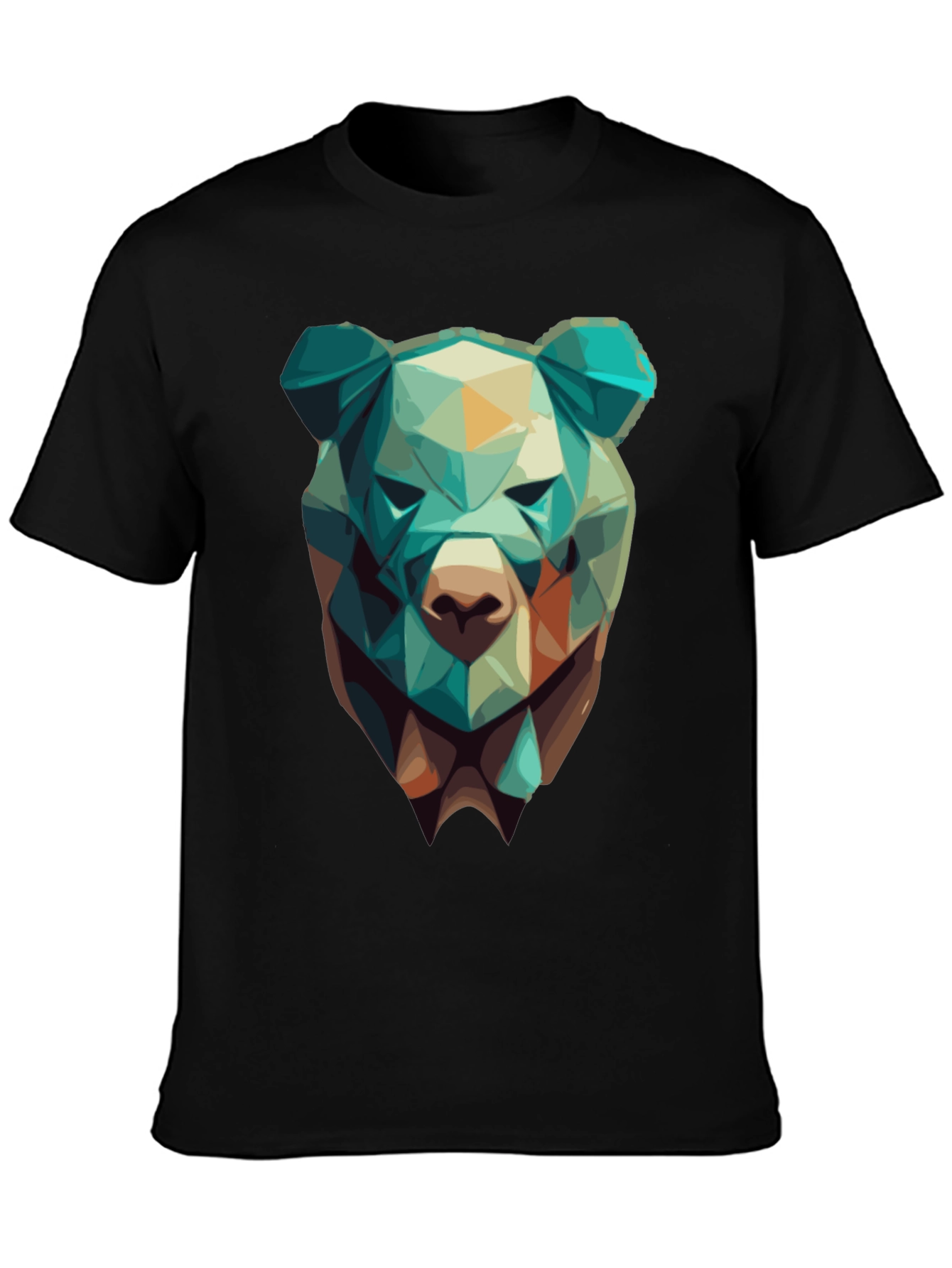 Geometric Bear Graphic Tee - Modern Style