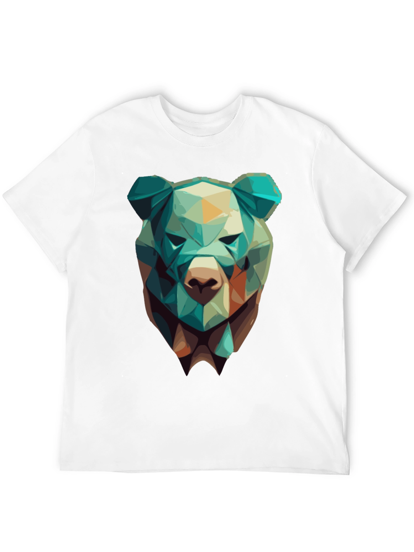 Geometric Bear Graphic Tee - Modern Style