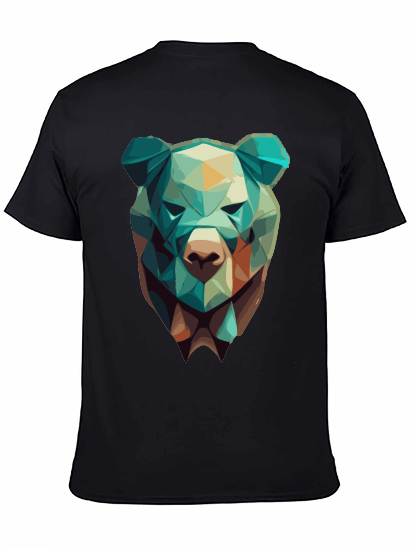 Geometric Bear Graphic Tee - Modern Style