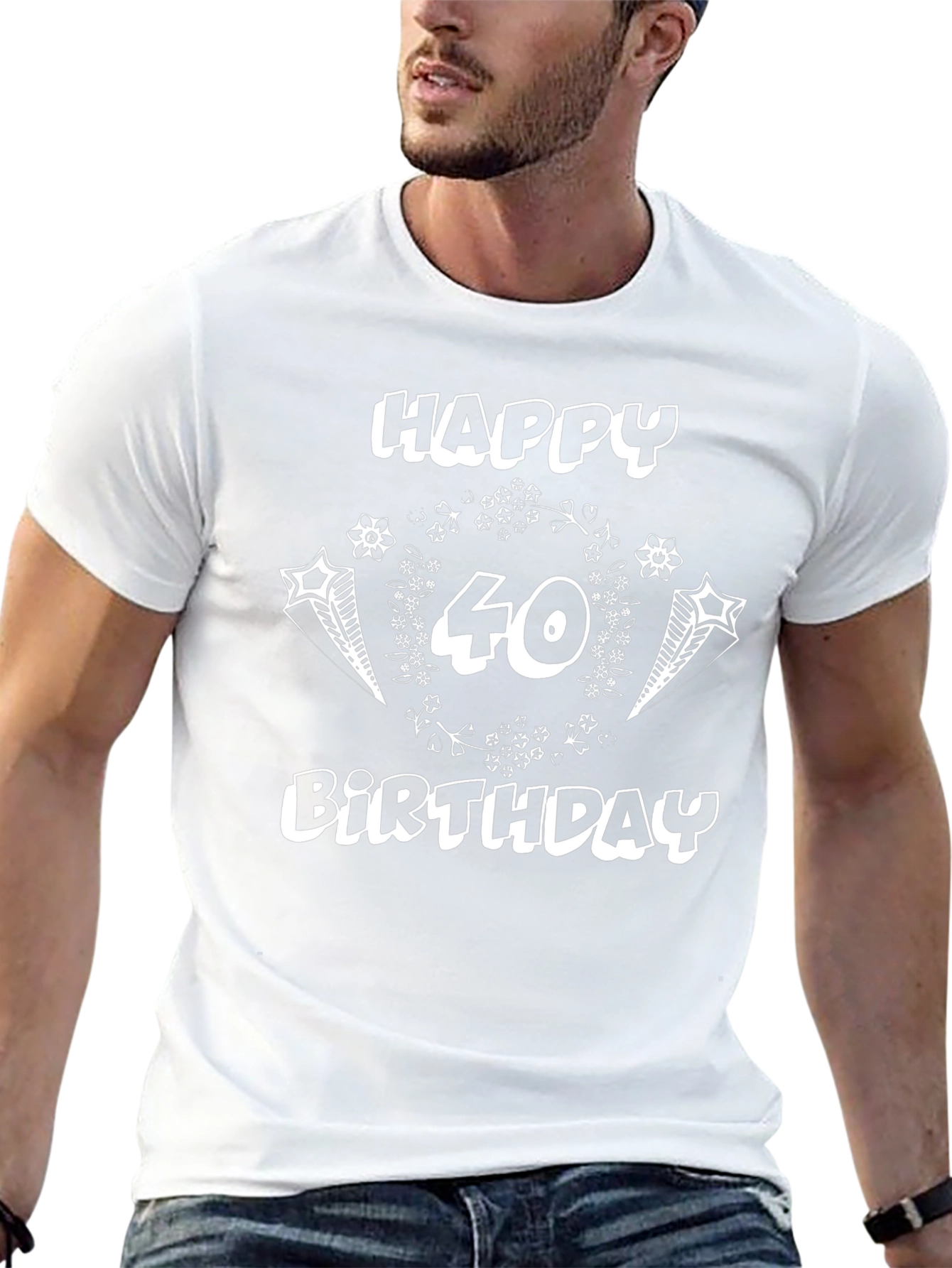 Happy 40th Birthday Black Graphic T-Shirt