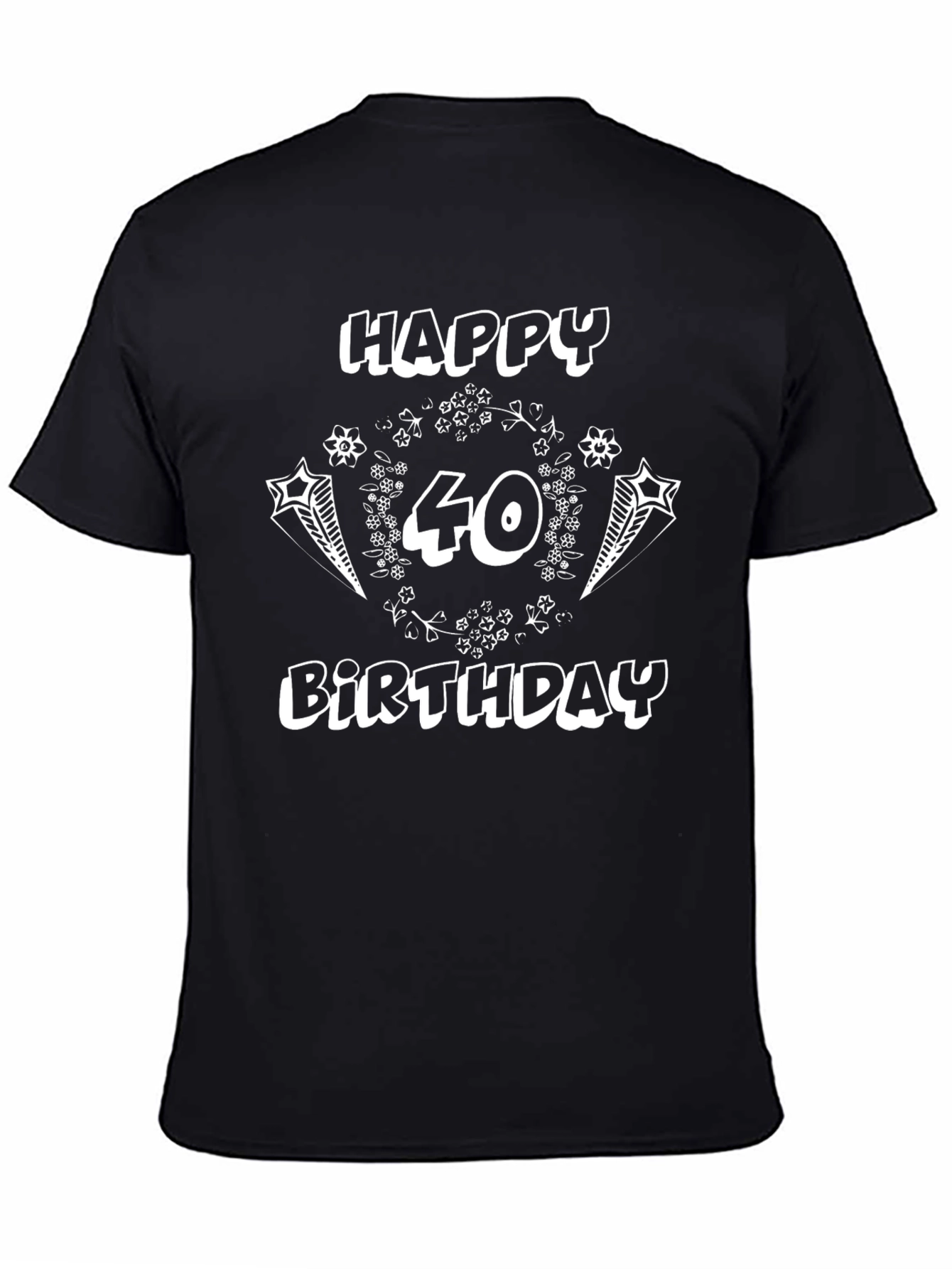 Happy 40th Birthday Black Graphic T-Shirt