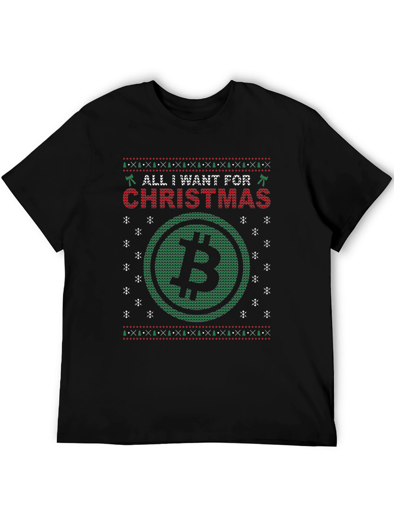 Bitcoin Christmas Sweater T-Shirt - Crypto Holiday Tee