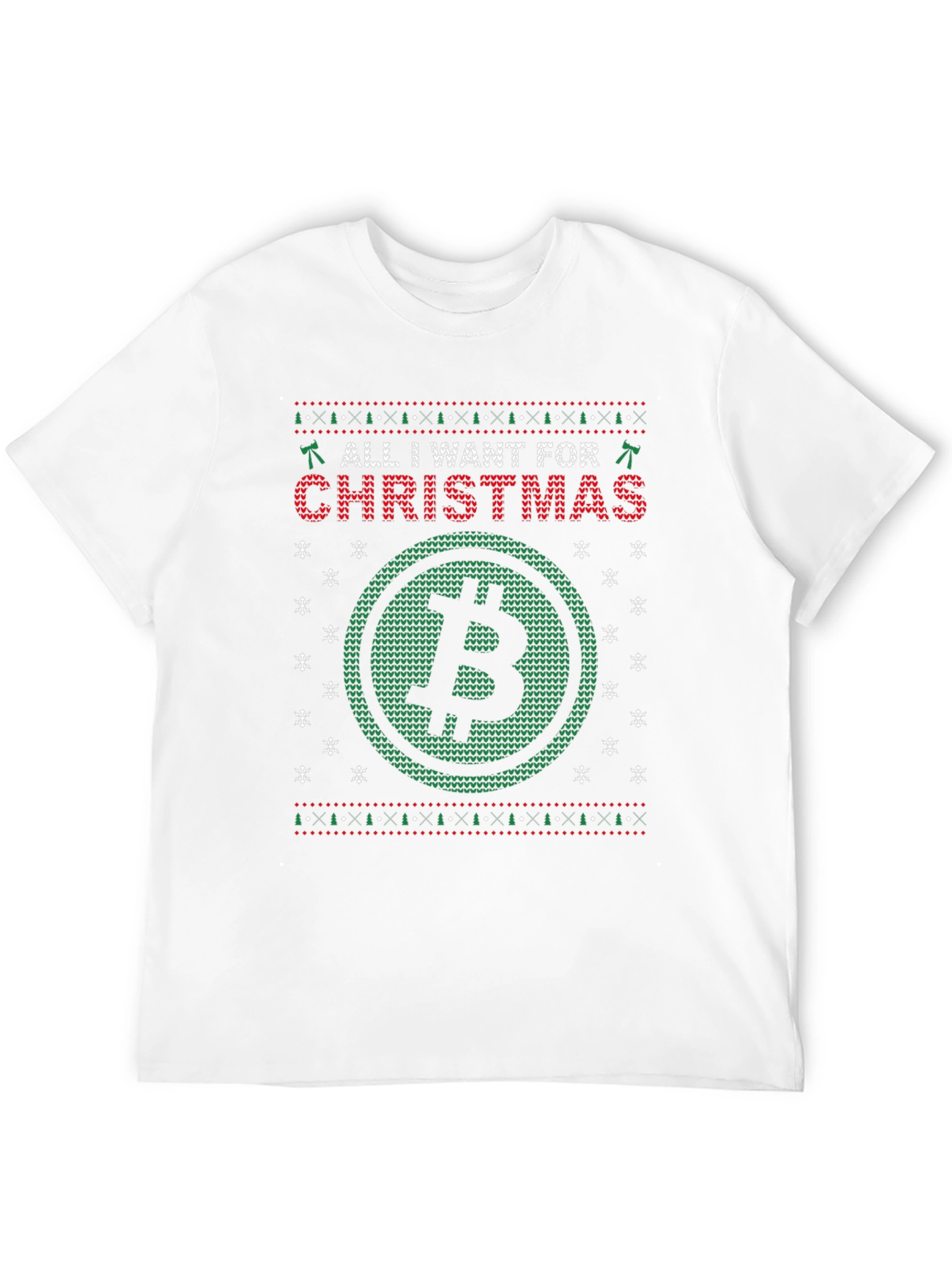 Bitcoin Christmas Sweater T-Shirt - Crypto Holiday Tee