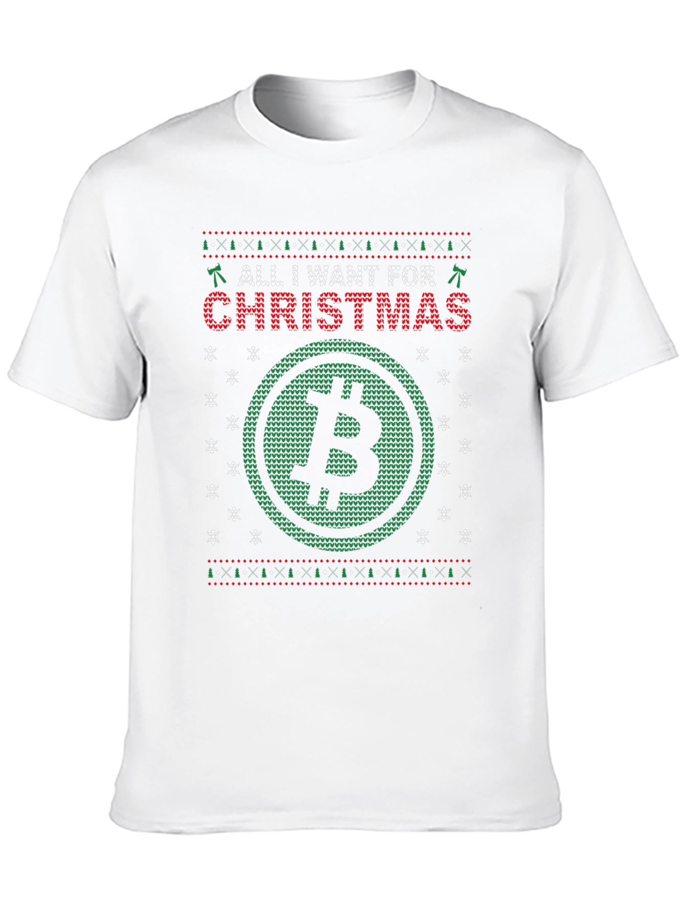 Bitcoin Christmas Sweater T-Shirt - Crypto Holiday Tee