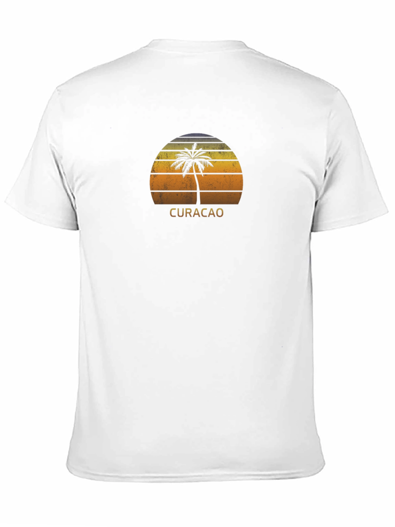 Curacao Palm Tree Sunset Graphic Tee - Black