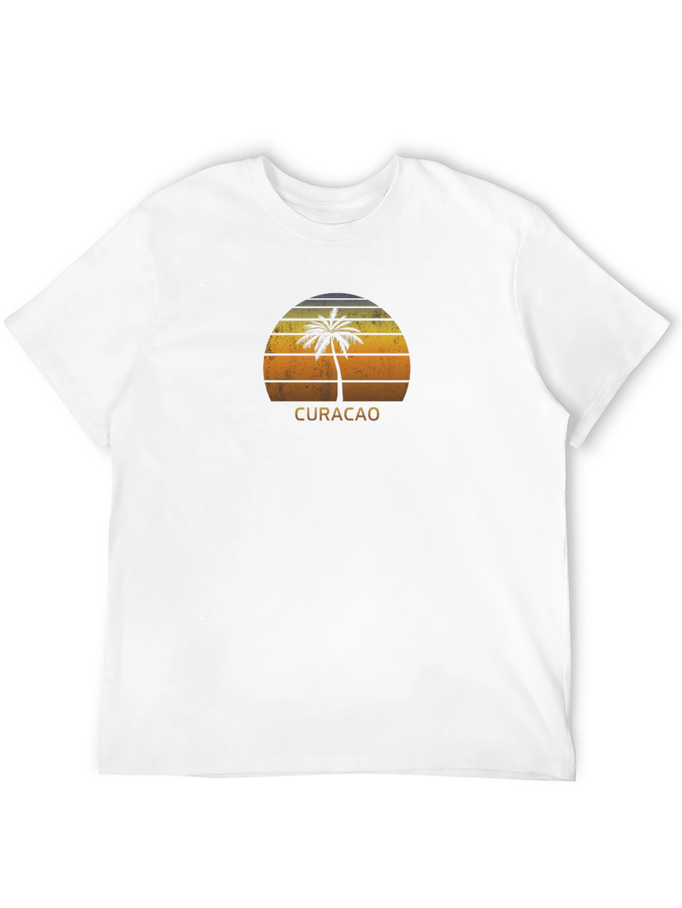 Curacao Palm Tree Sunset Graphic Tee - Black