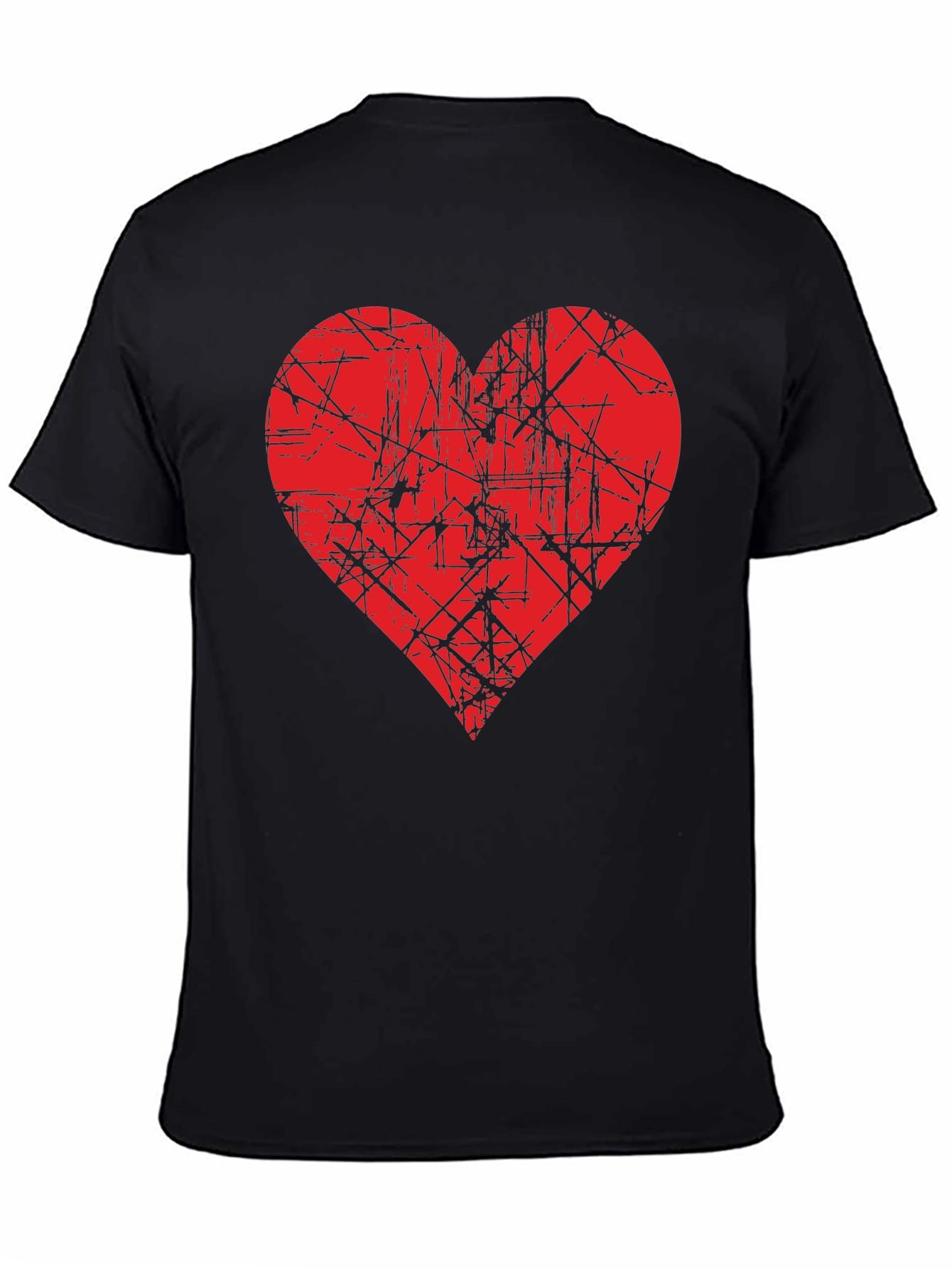 Red Heart Graphic Black T-Shirt