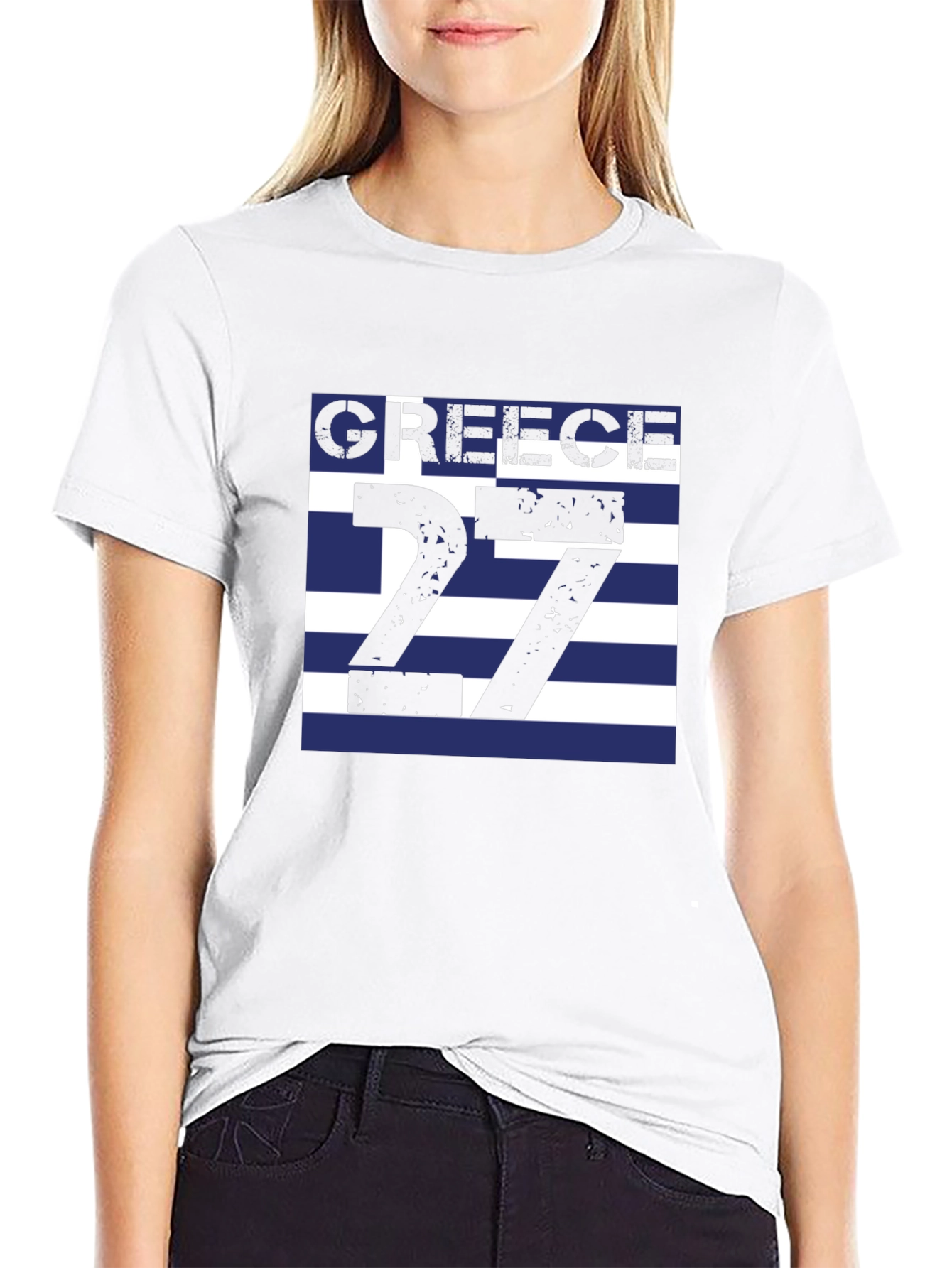 Greece Flag T-Shirt - Number 27 Greek Pride