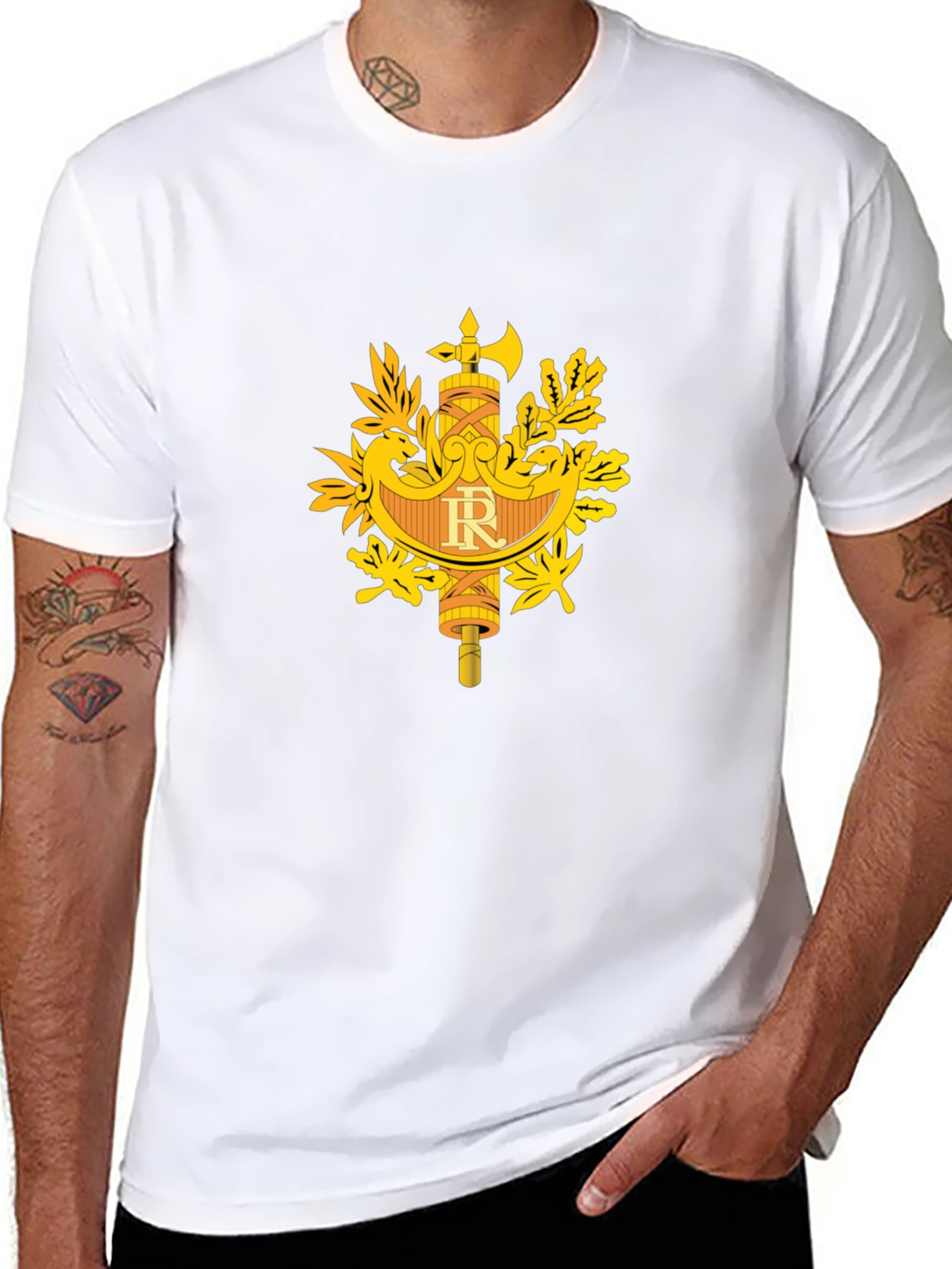 French Republic Symbol Black T-Shirt