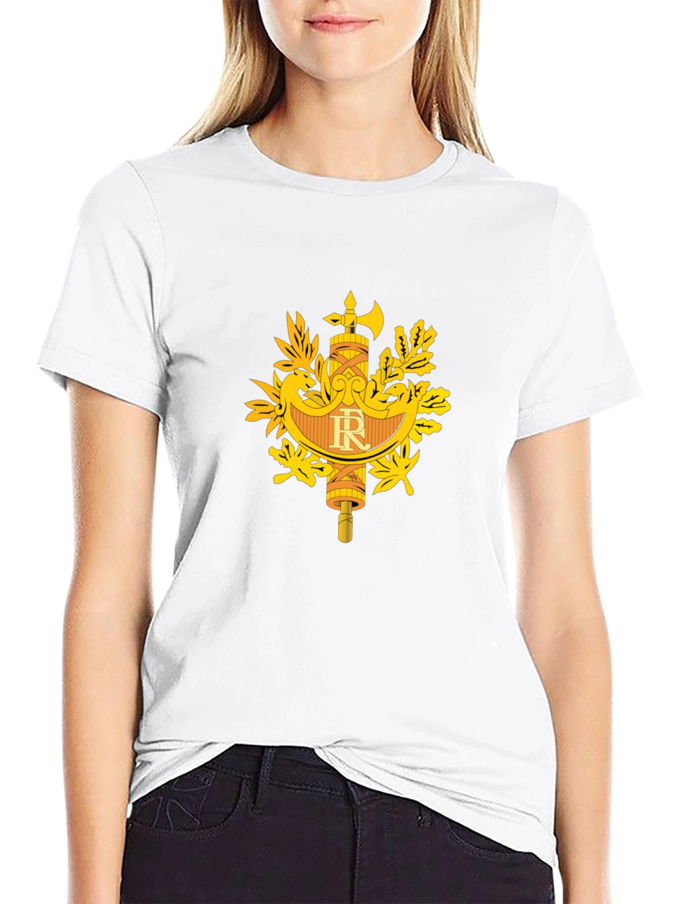 French Republic Symbol Black T-Shirt
