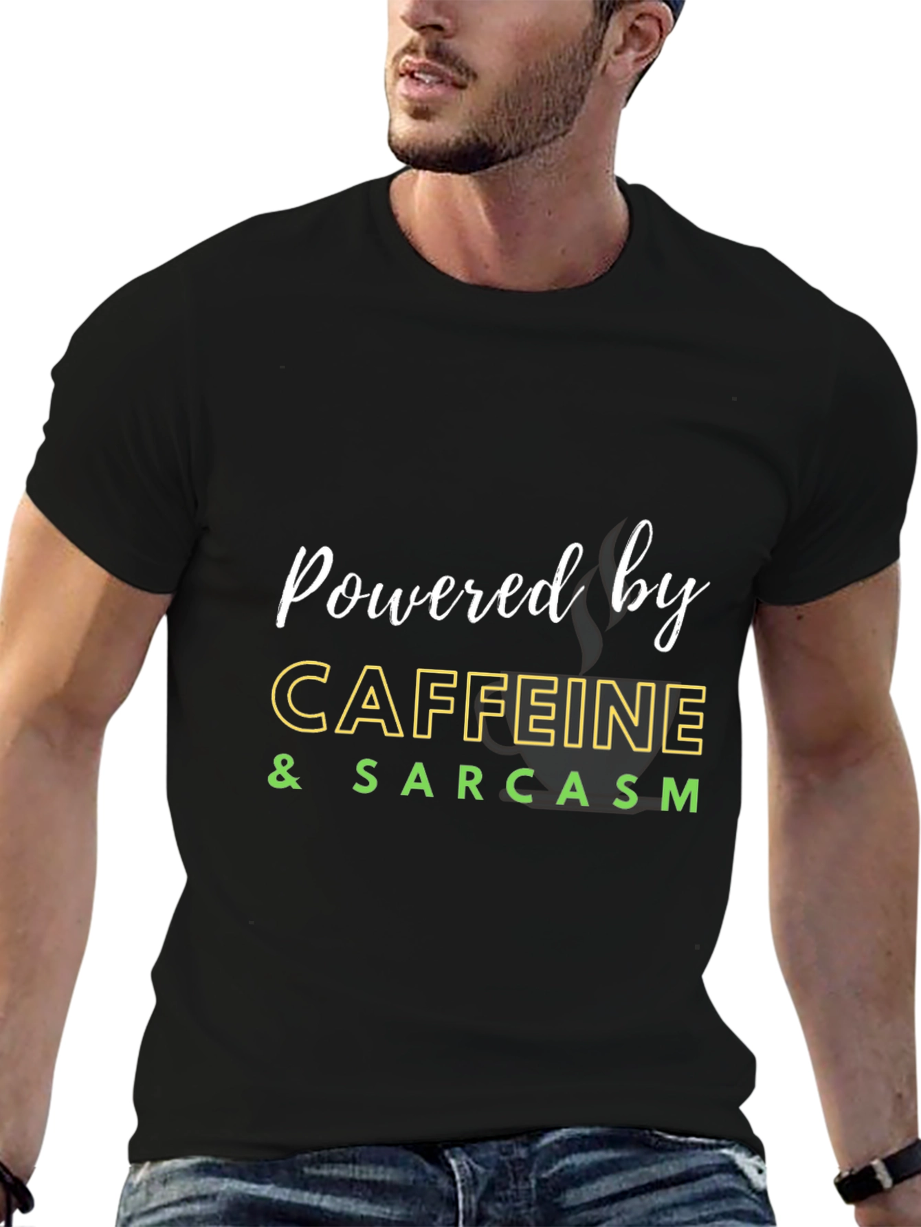 Caffeine & Sarcasm Black T-Shirt