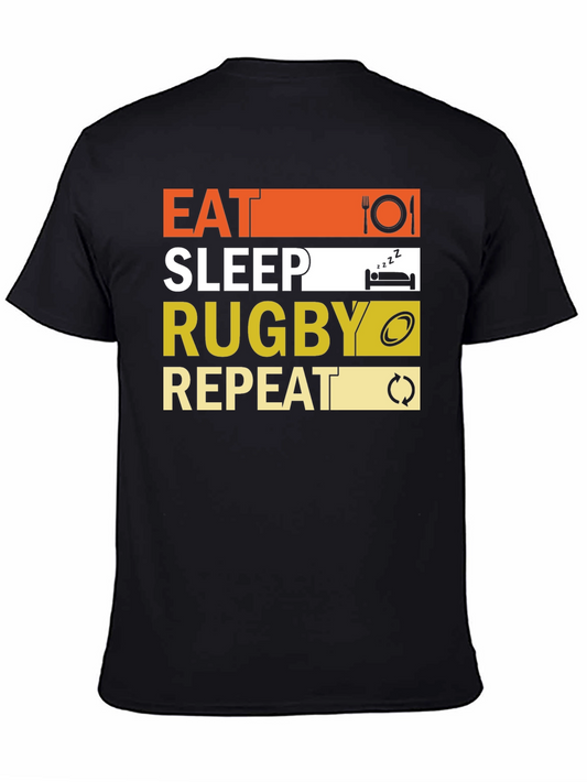 Eat Sleep Rugby Repeat Graphic Tee