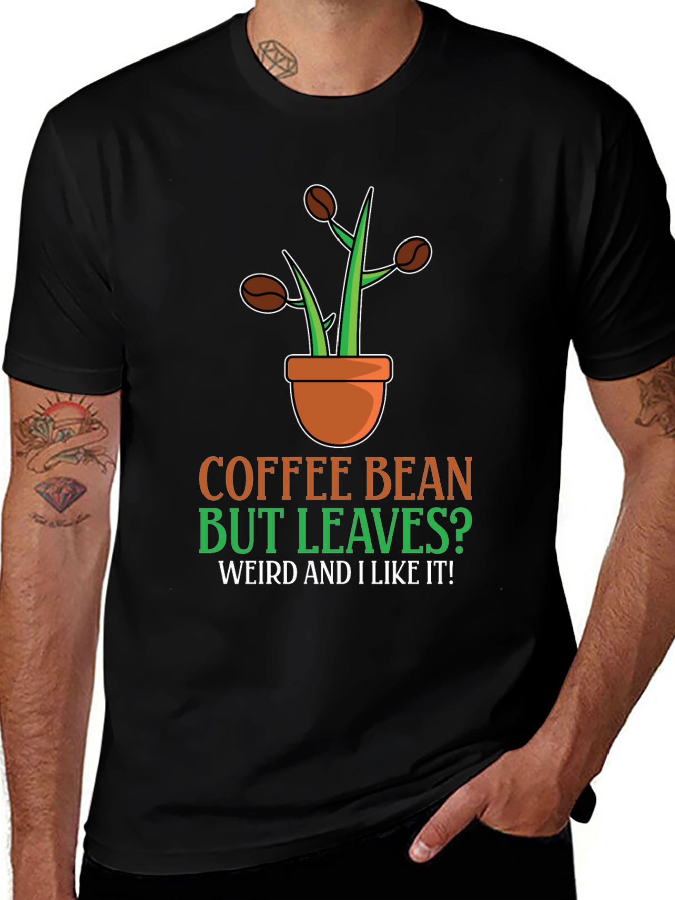 Coffee Bean But Leaves Graphic T-Shirt