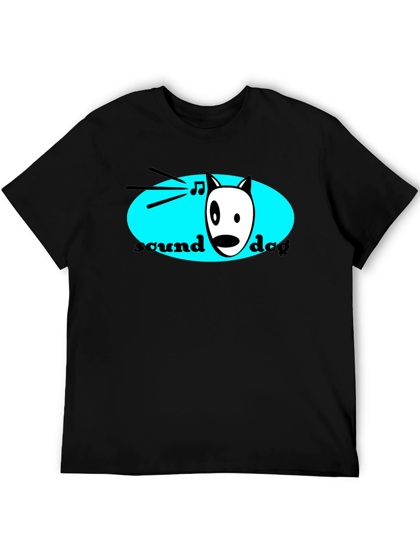 Sound Dog Black Graphic T-Shirt